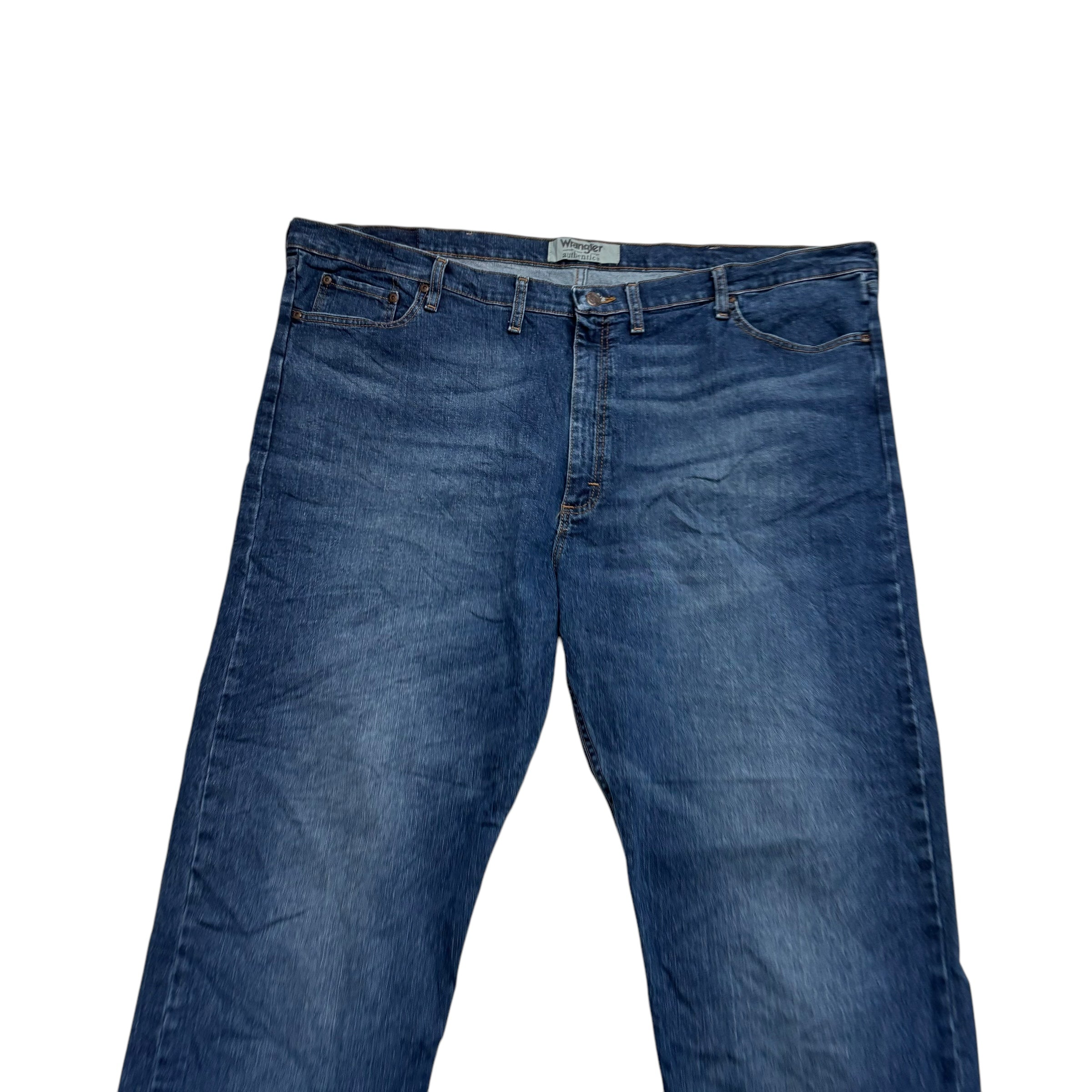 Wrangler Jeans W48 L32 Mens Dark Blue Relaxed Straight Fit Stretch Denim (E)