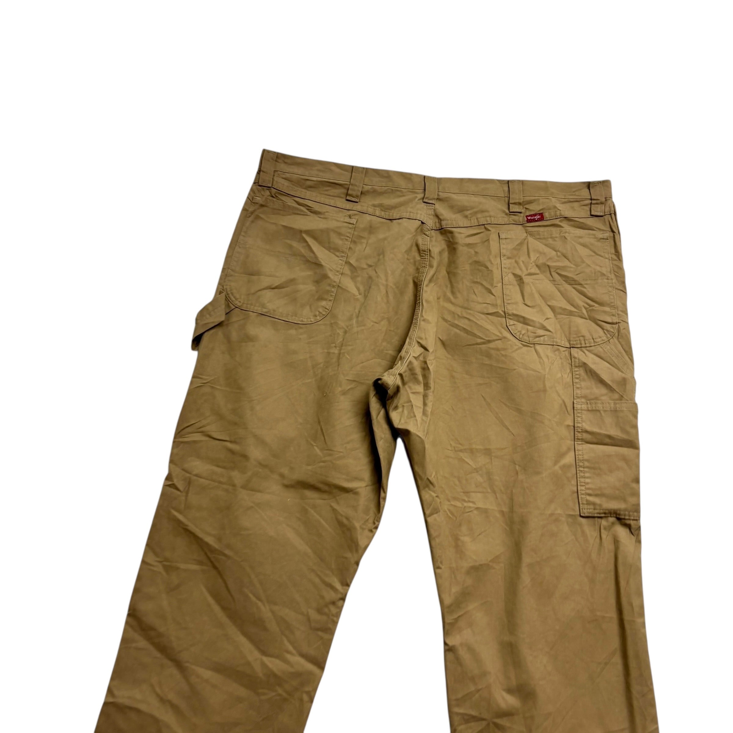 Wrangler Carpenter Trousers W44 L30 Mens Beige Relaxed Baggy Fit Pants (E)