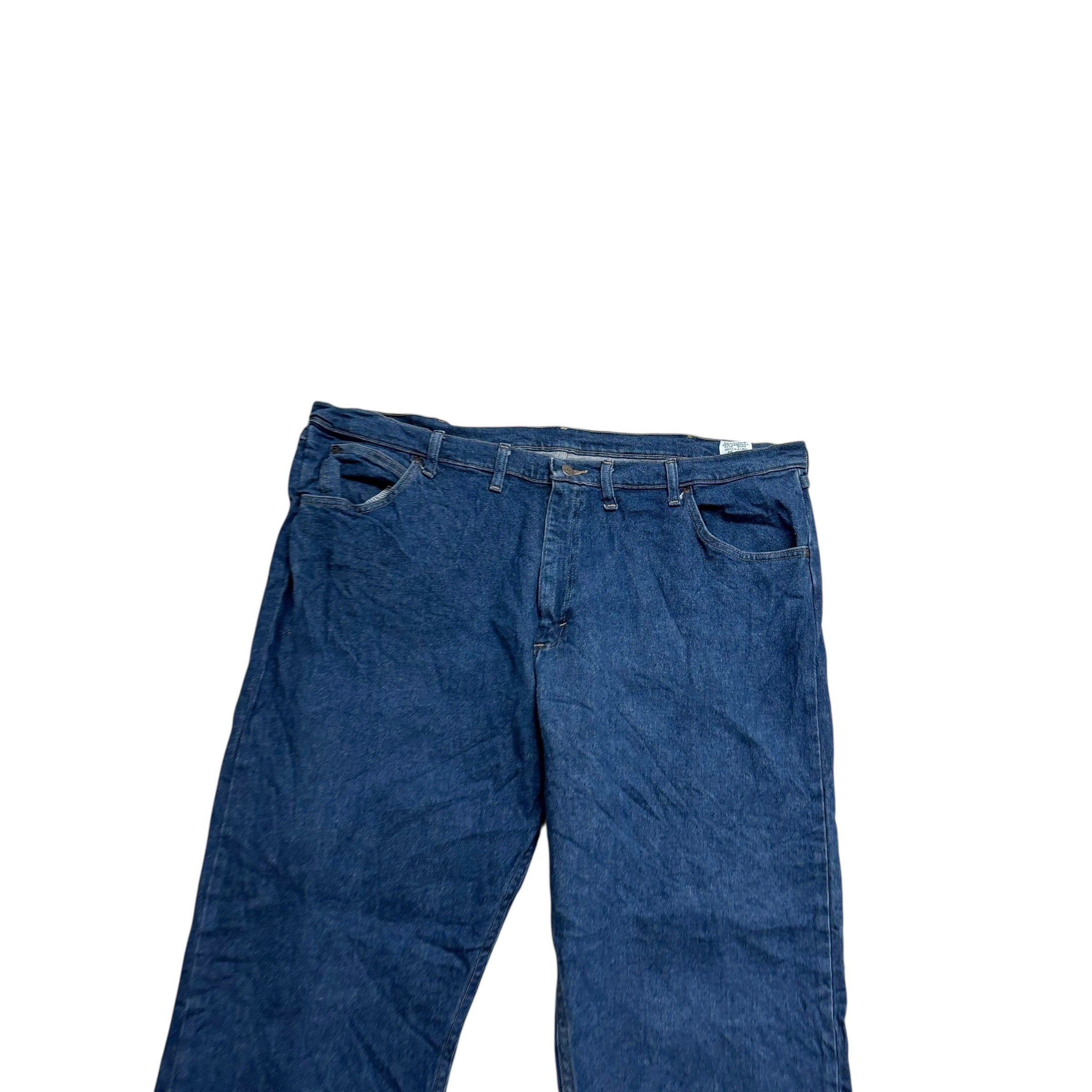Wrangler Jeans W46 L30 Mens Dark Blue Relaxed Straight Fit Stretch Denim (E)