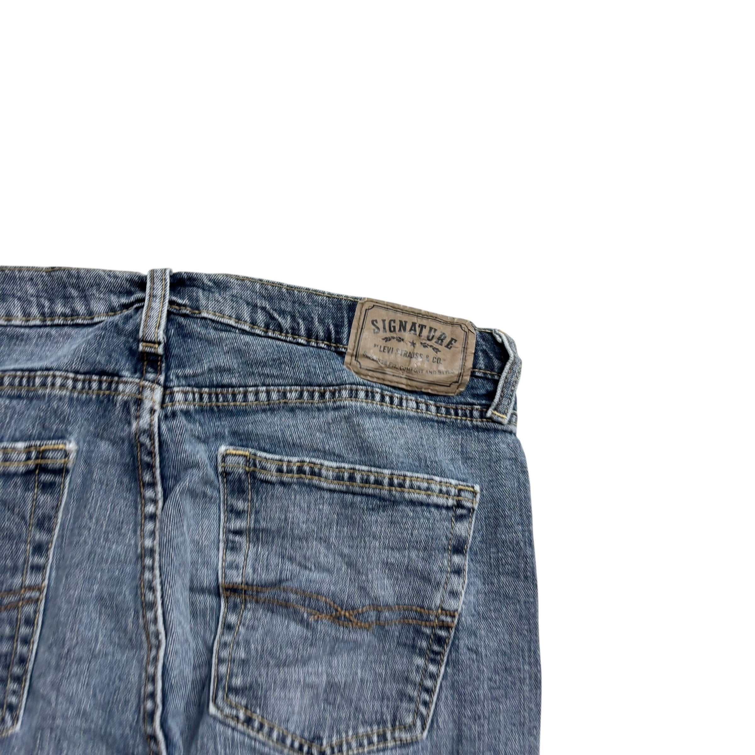 Levis Signature Jeans W34 L29 Mens Blue Slim Straight Fit Stretch Denim