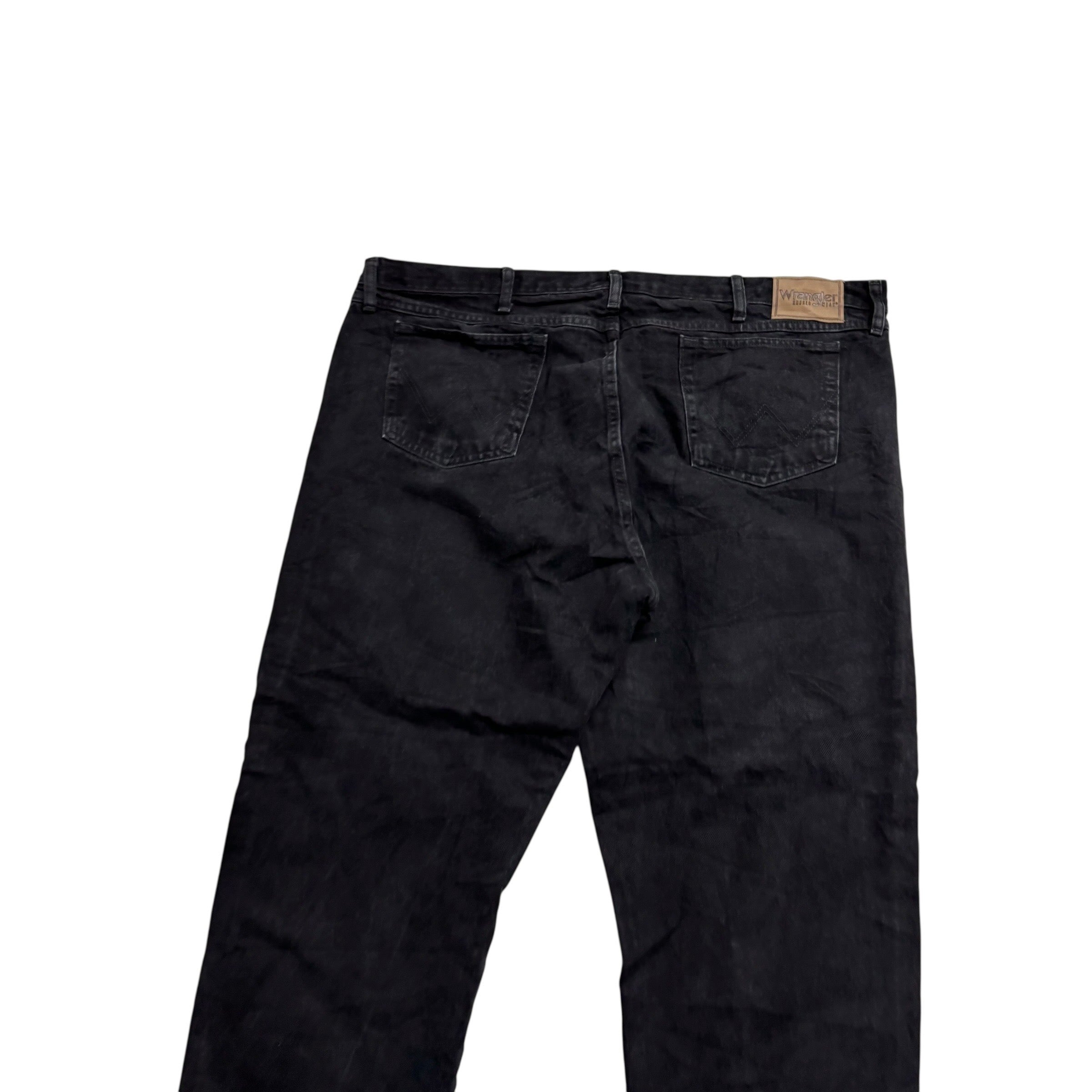 Wrangler Jeans W46 L28 Mens Black Regular Straight Fit Vintage Denim (E)
