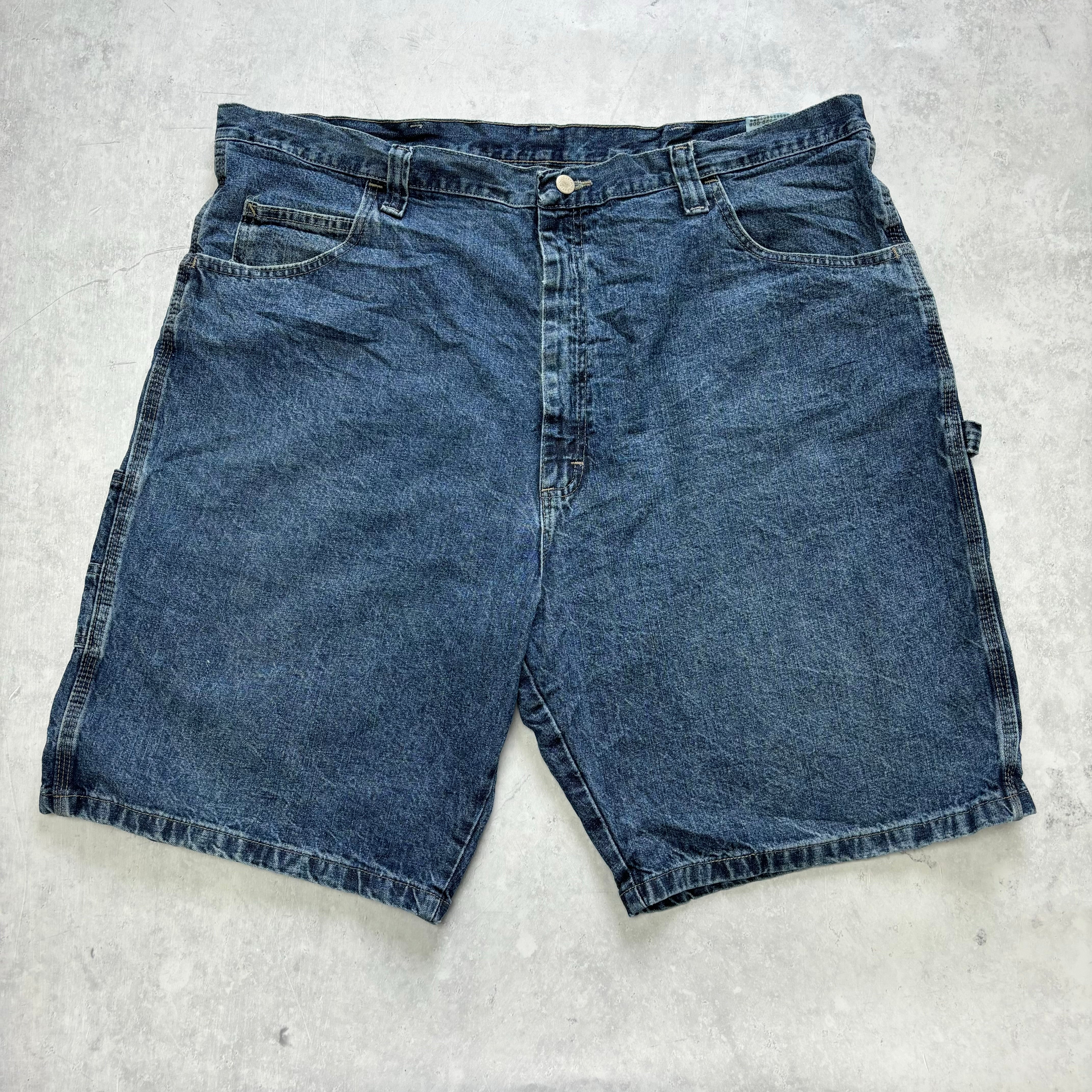 Vintage Wrangler Jorts W42 Mens Denim Shorts Mid Blue Baggy Relaxed Carpenter