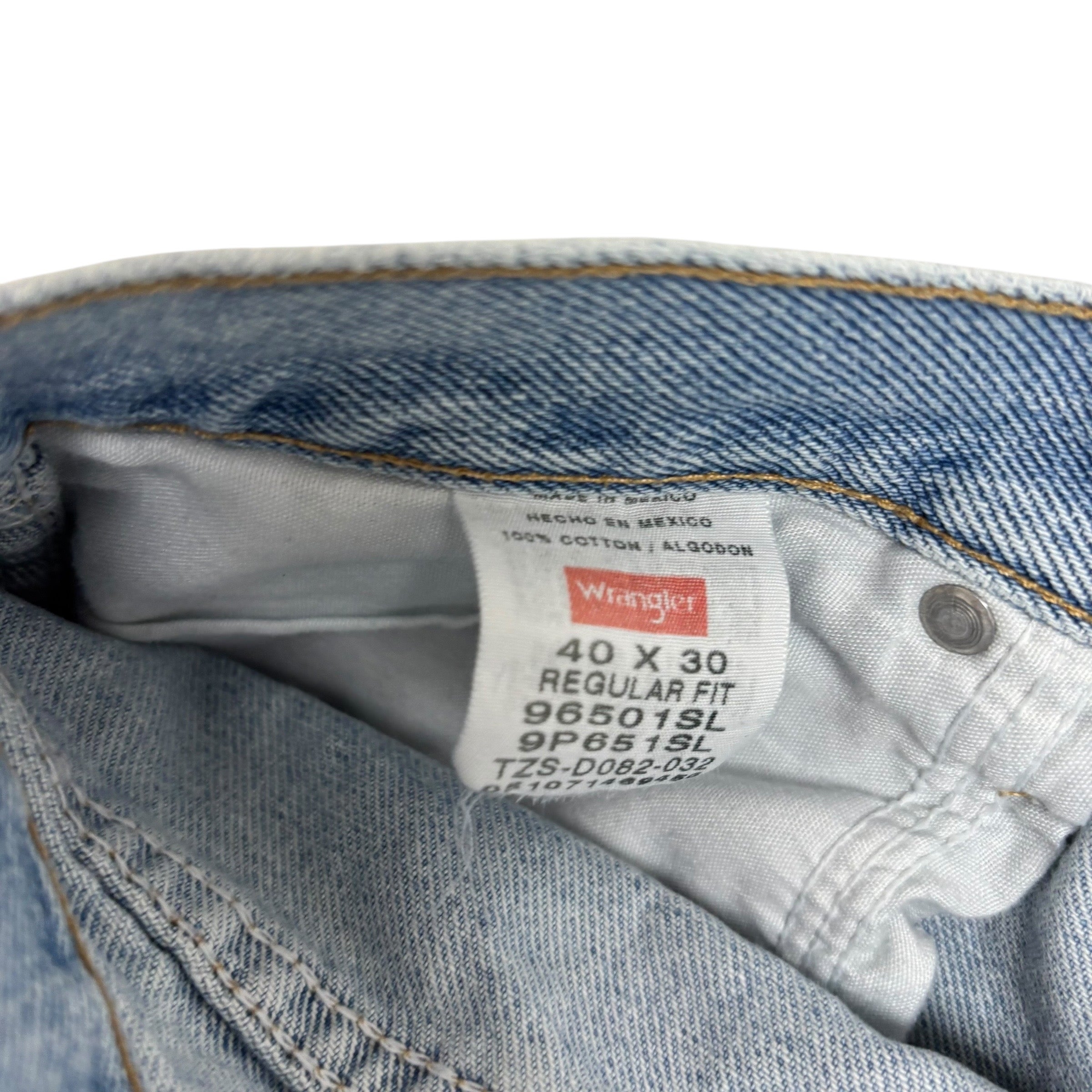 Wrangler Jeans W38 L27 Mens Light Blue Regular Straight Fit Denim (E)