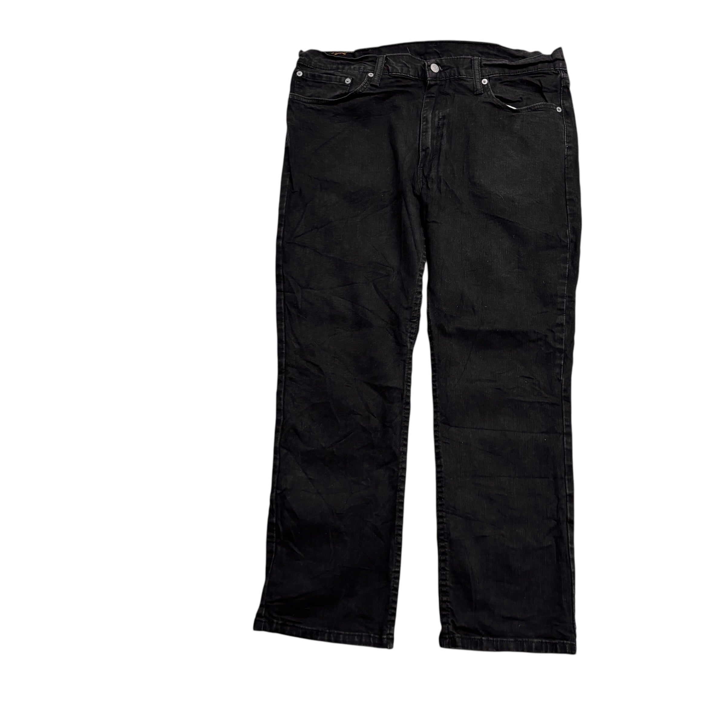 Levis 514 Jeans W38 L29 Mens Black Regular Straight Fit Stretch Denim (E)