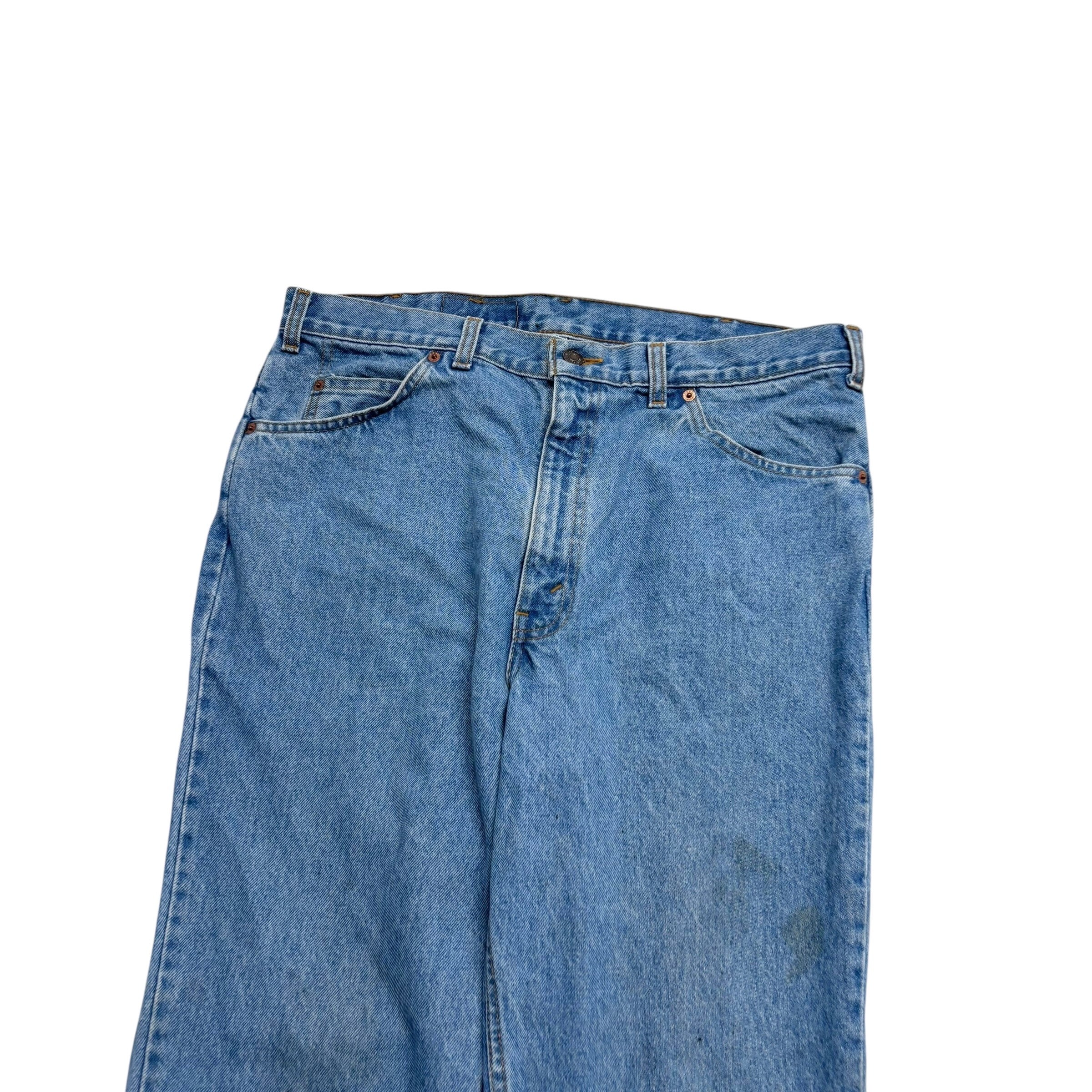 Levis Jeans W36 L31 Mens Light Blue Regular Straight Fit Vintage Denim (F)