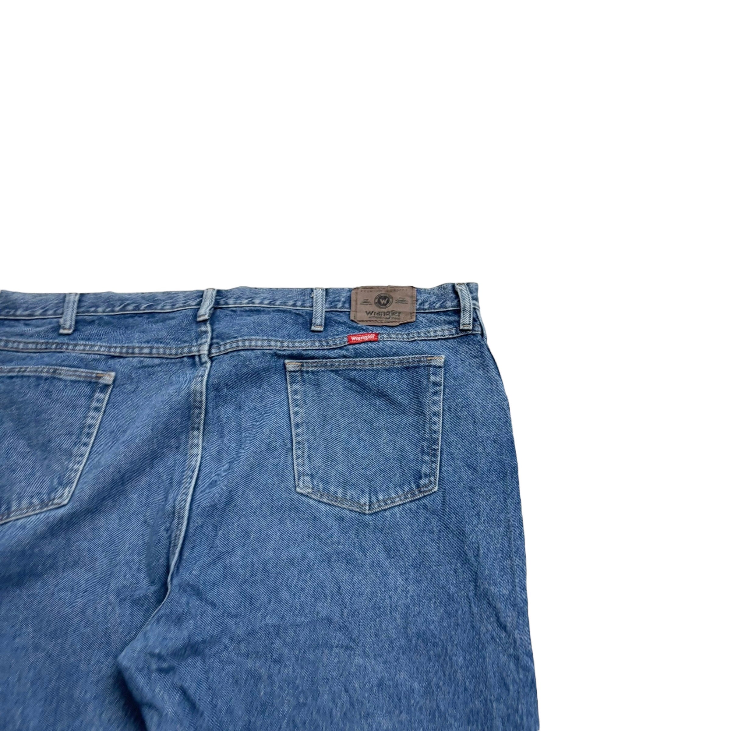 Wrangler Jeans W46 L29 Mens Mid Blue Regular Straight Fit Denim (E)