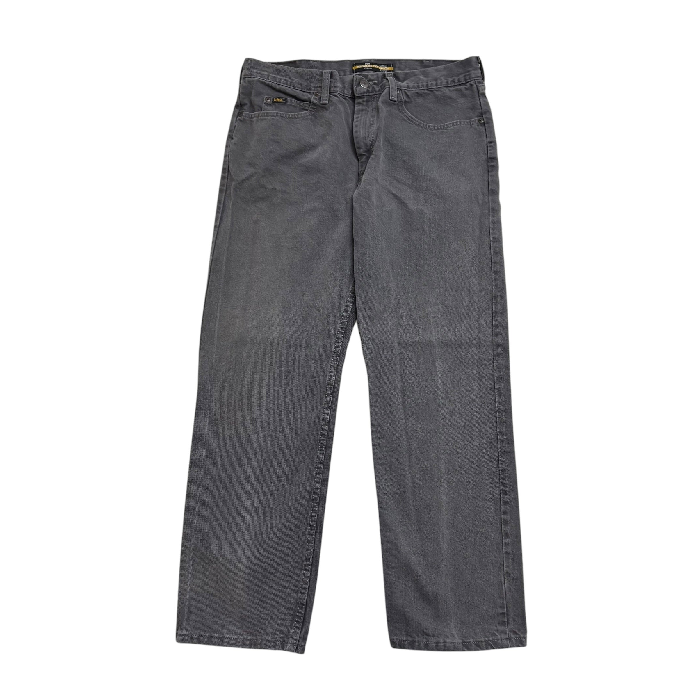 Lee Jeans W36 L30 Mens Grey Regular Straight Fit Vintage Denim (E)