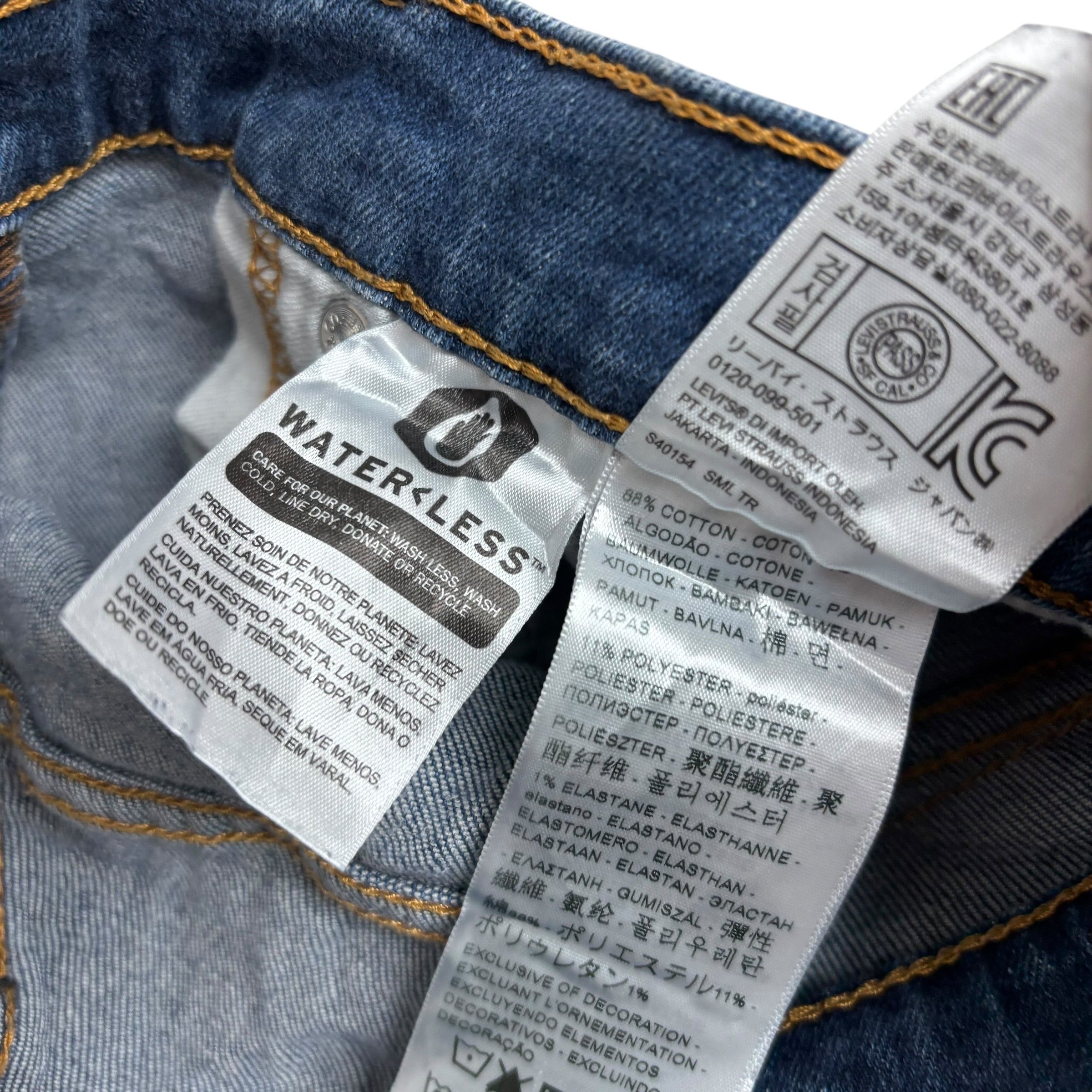 Levis 541 Jeans W32 L33 Mens Mid Blue Athletic Tapered Fit Stretch Denim