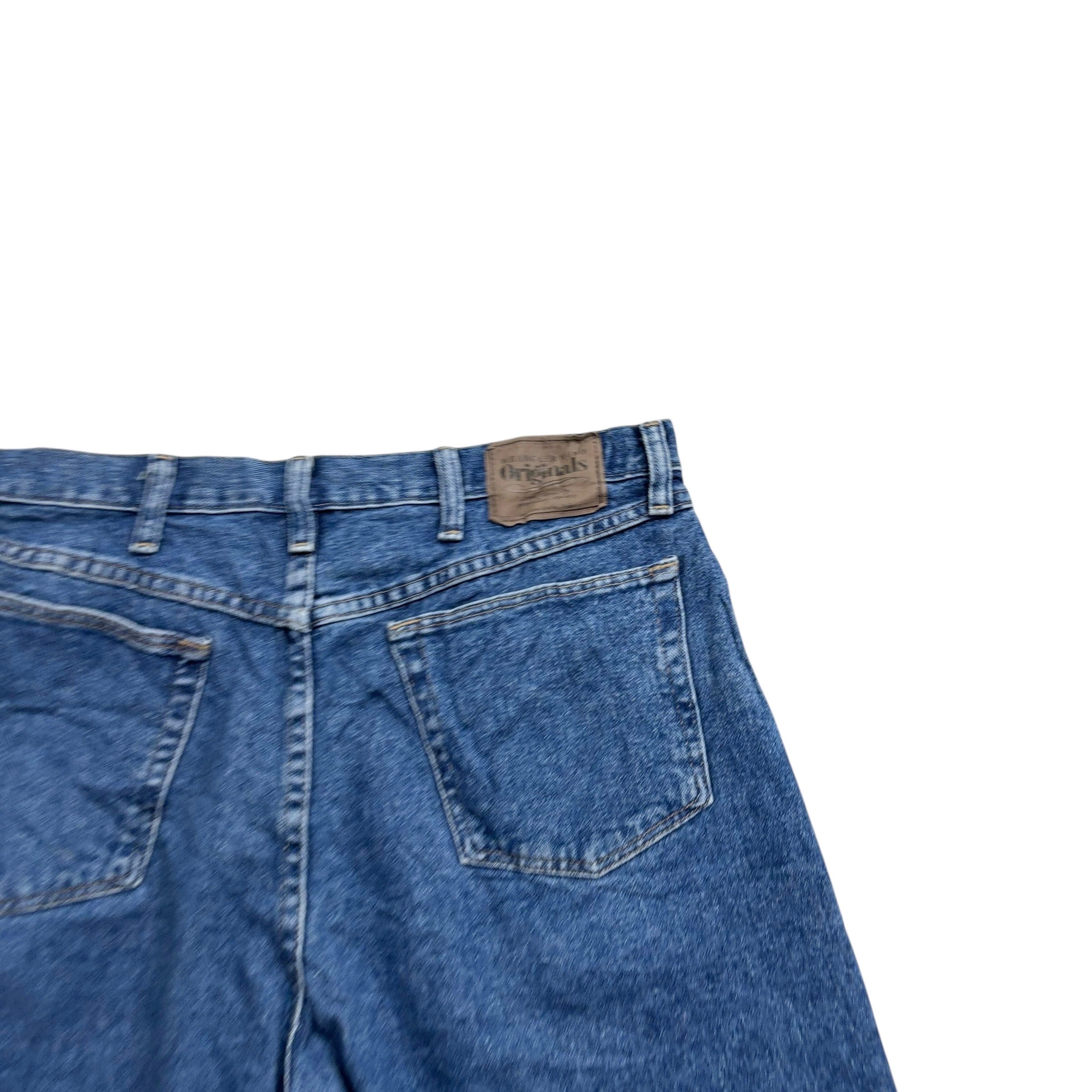 Wrangler Baggy Jorts W36 Mens Denim Shorts Mid Blue Relaxed Fit (E)