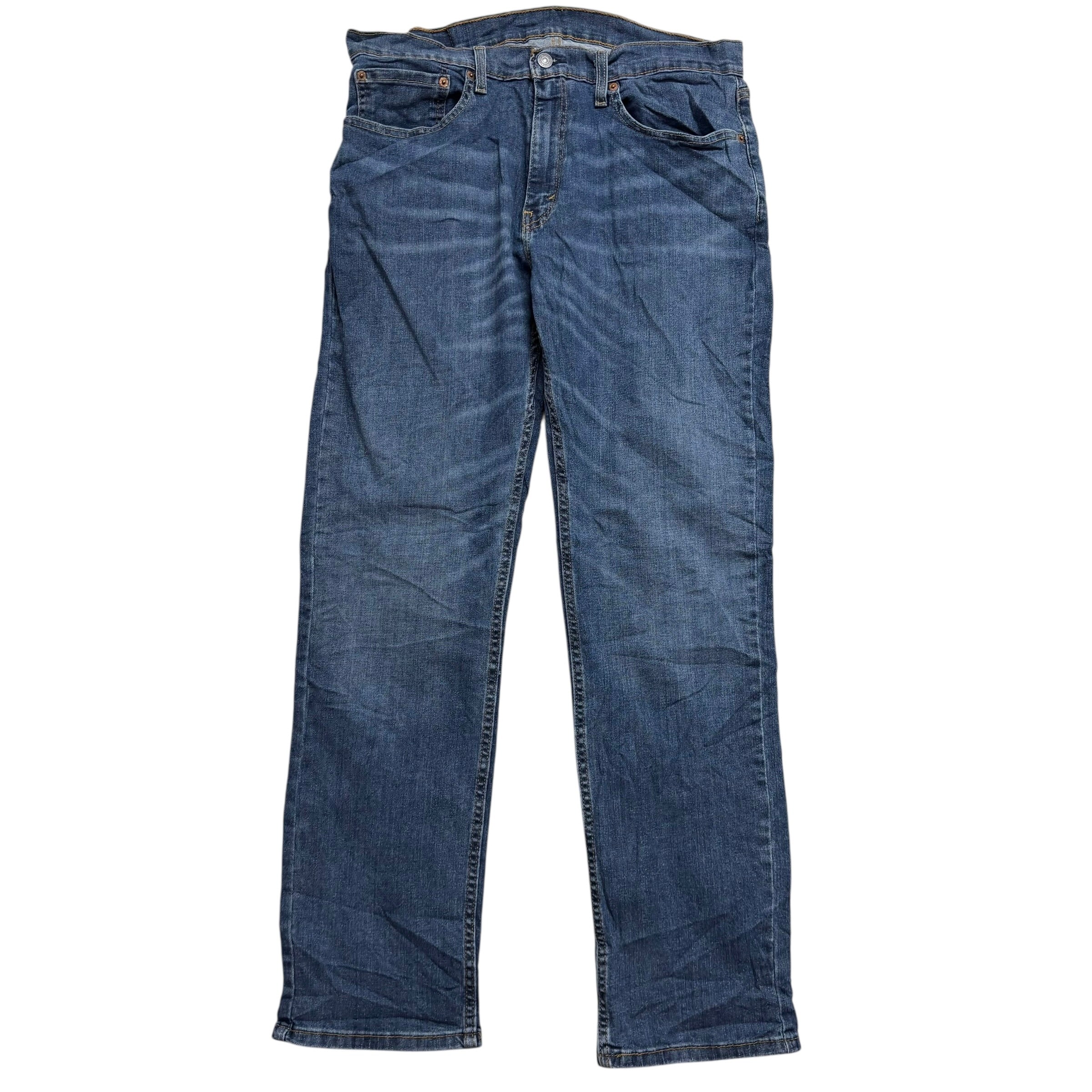 Levis 559 Jeans W34 L32 Mens Mid Blue Regular Straight Fit Stretch Denim (E)