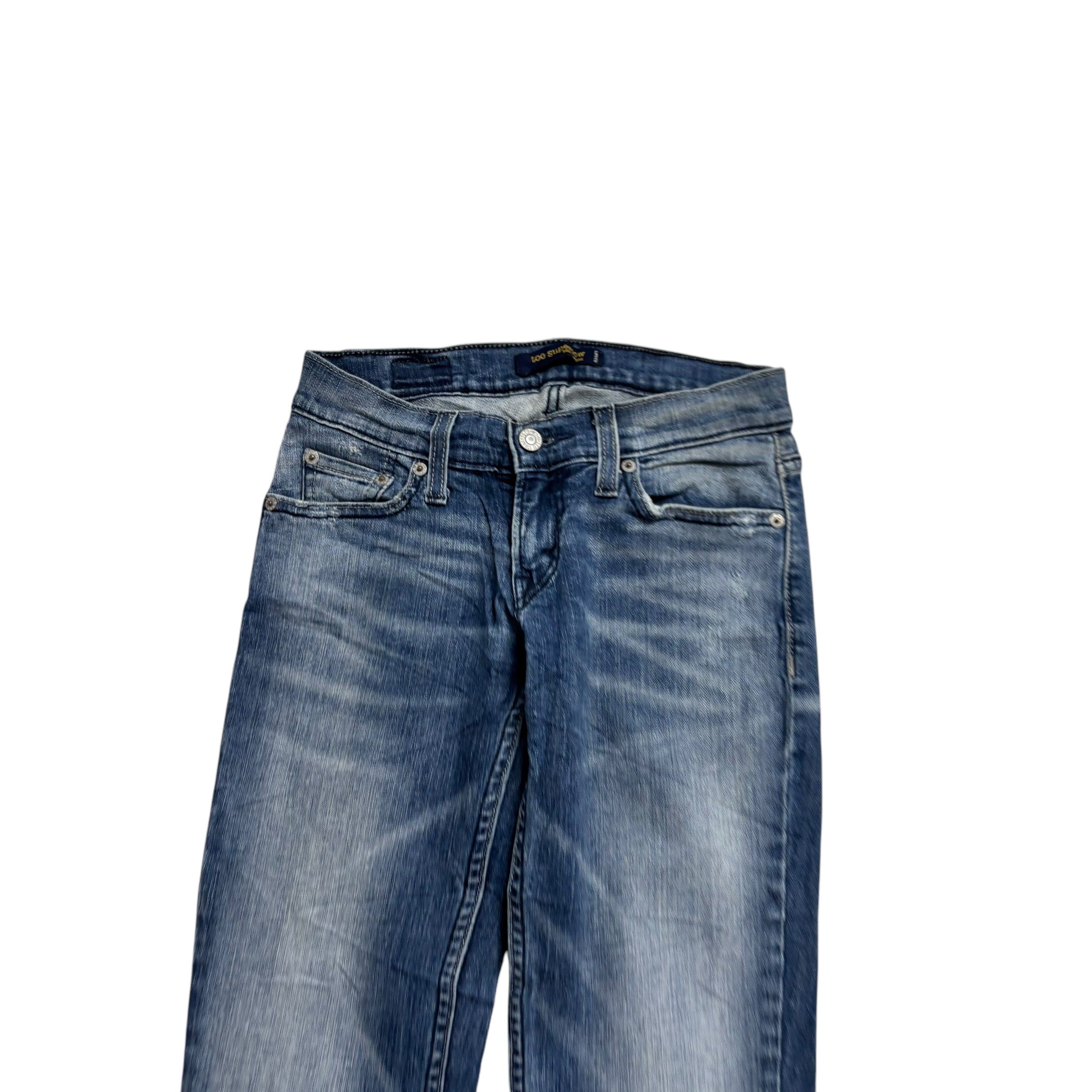 Levis 524 Jeans W23 L32 Womens Mid Blue Superlow Slim Fit Stretch Y2K Denim