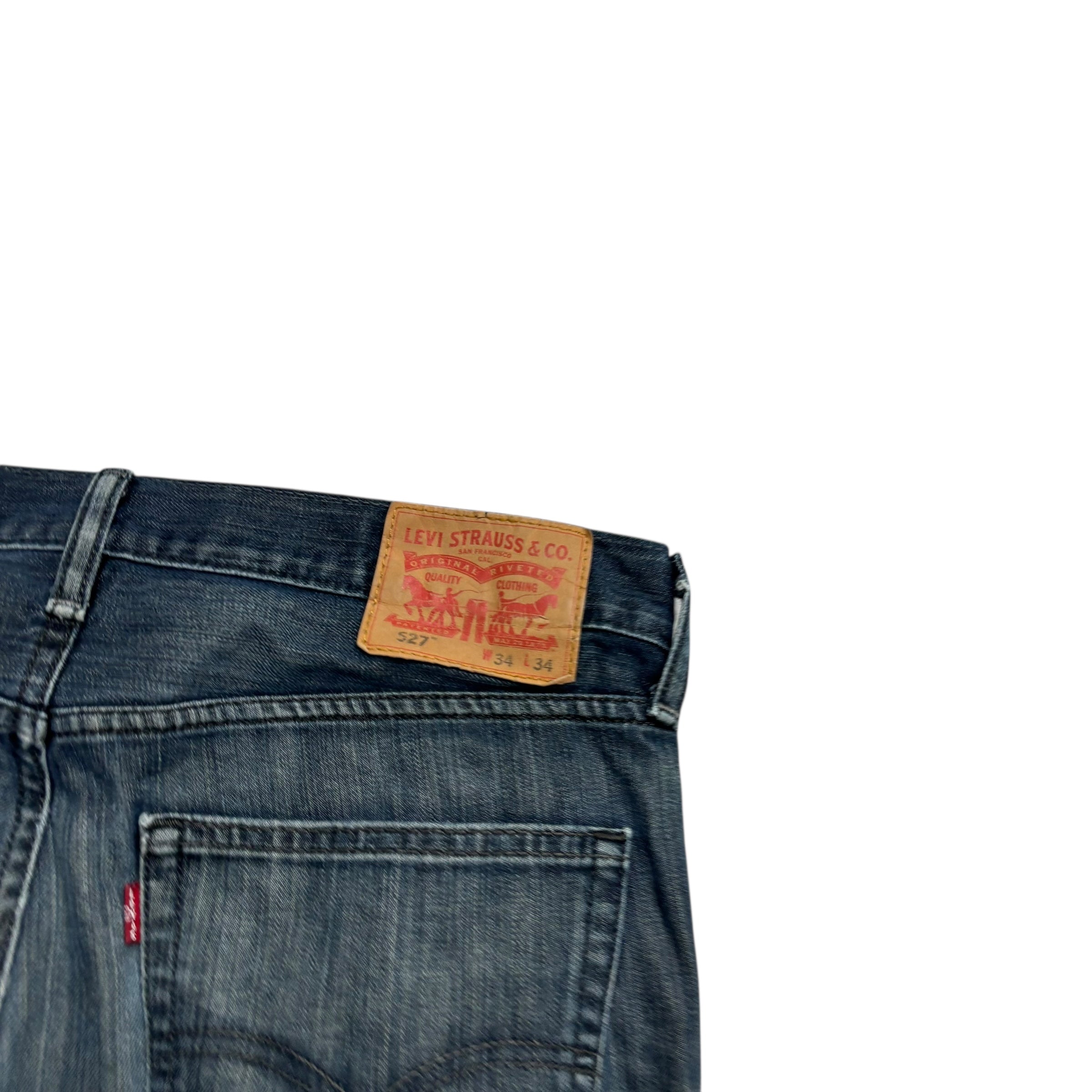 Levis 527 Jeans W34 L34 Mens Blue Slim Bootcut Fit Vintage Denim (F)