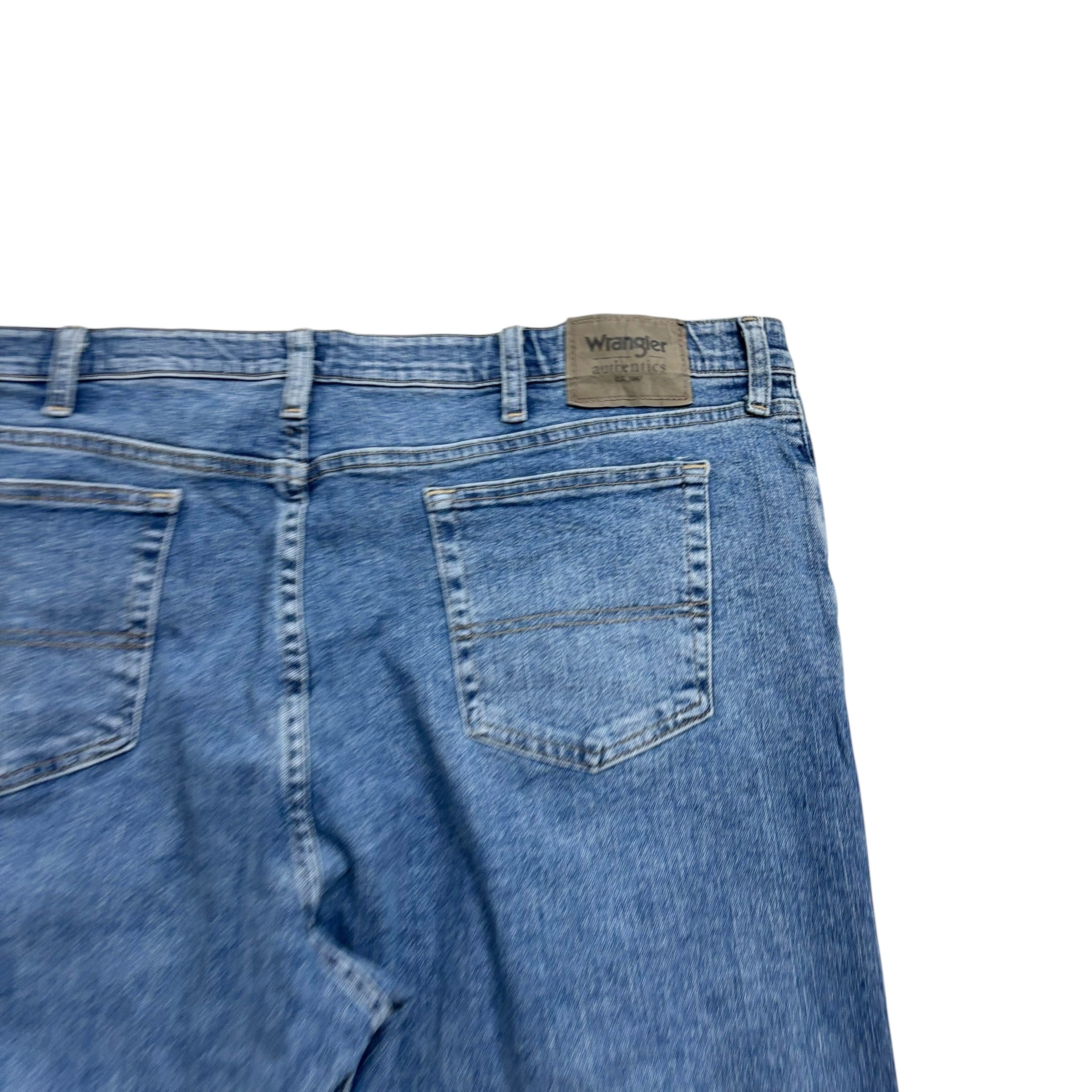 Wrangler Jeans W42 L29 Mens Mid Blue Regular Straight Fit Stretch Denim (E)