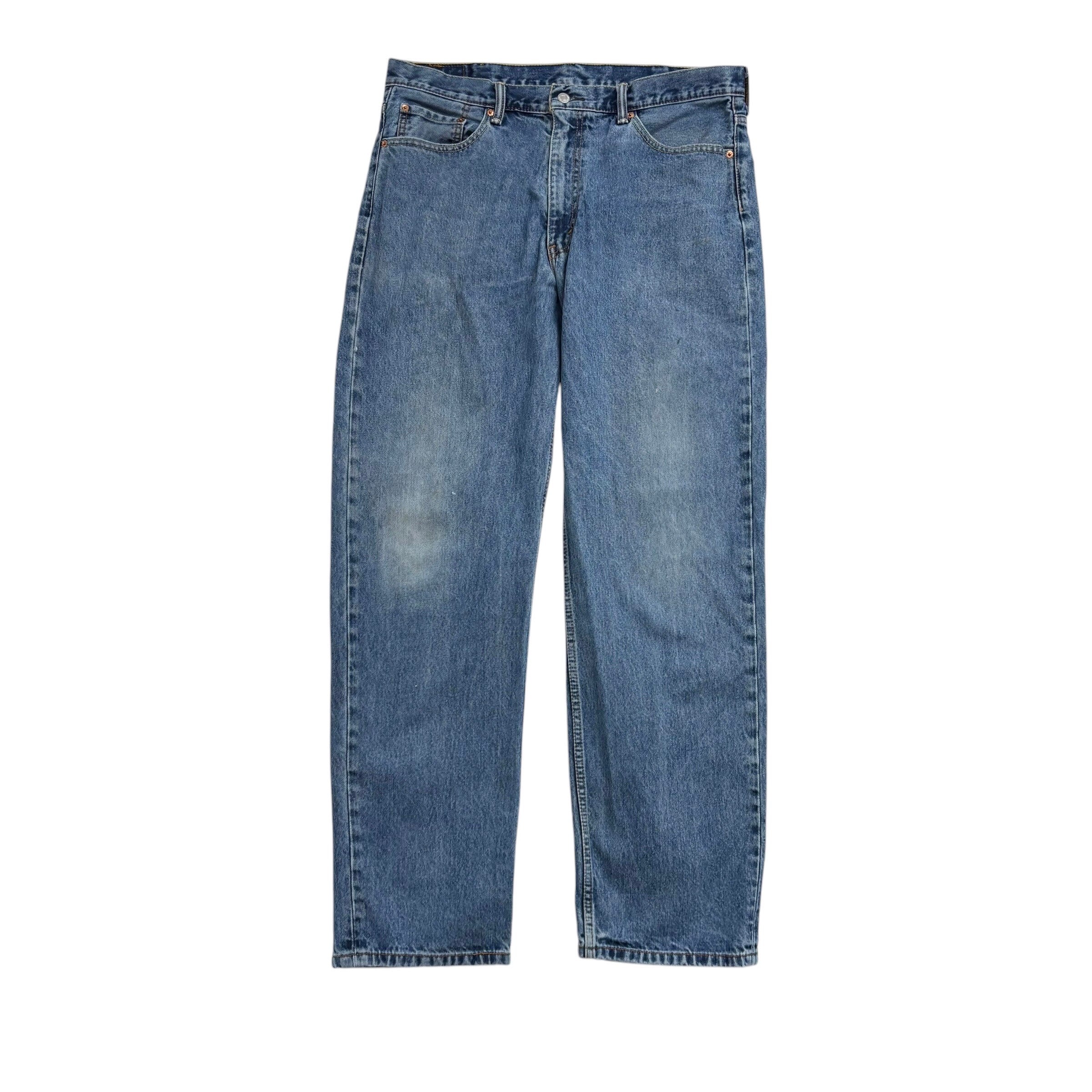 Levis 550 Jeans W38 L34 Mens Mid Blue Baggy Relaxed Straight Fit Denim (F)