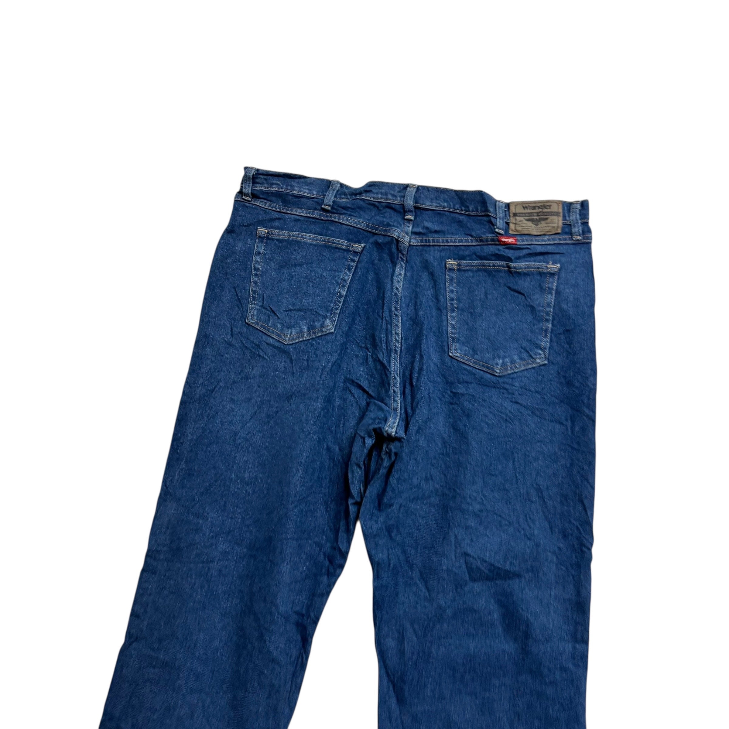 Wrangler Jeans W40 L32 Mens Mid Blue Relaxed Straight Fit Stretch Denim (E)
