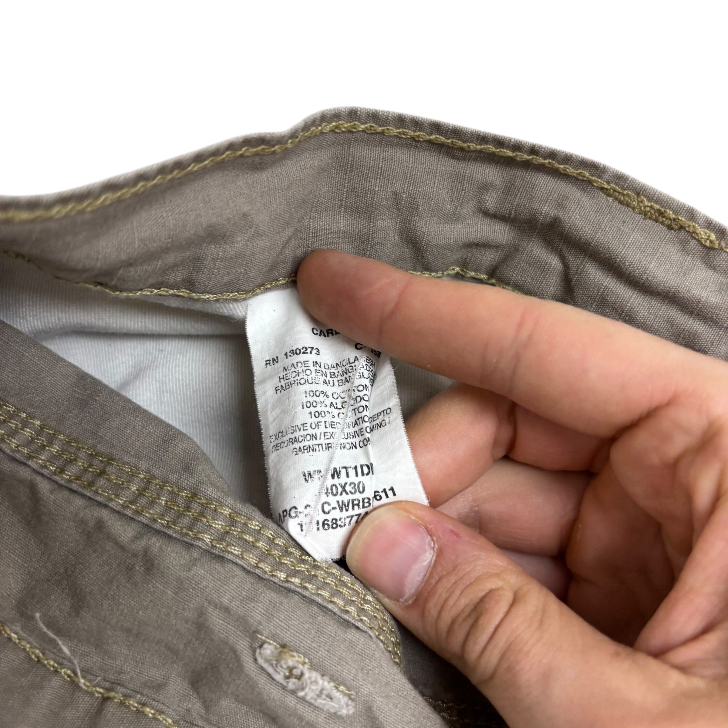 Wrangler Carpenter Pants W40 L30 Mens Grey Relaxed Straight Fit Trousers (E)