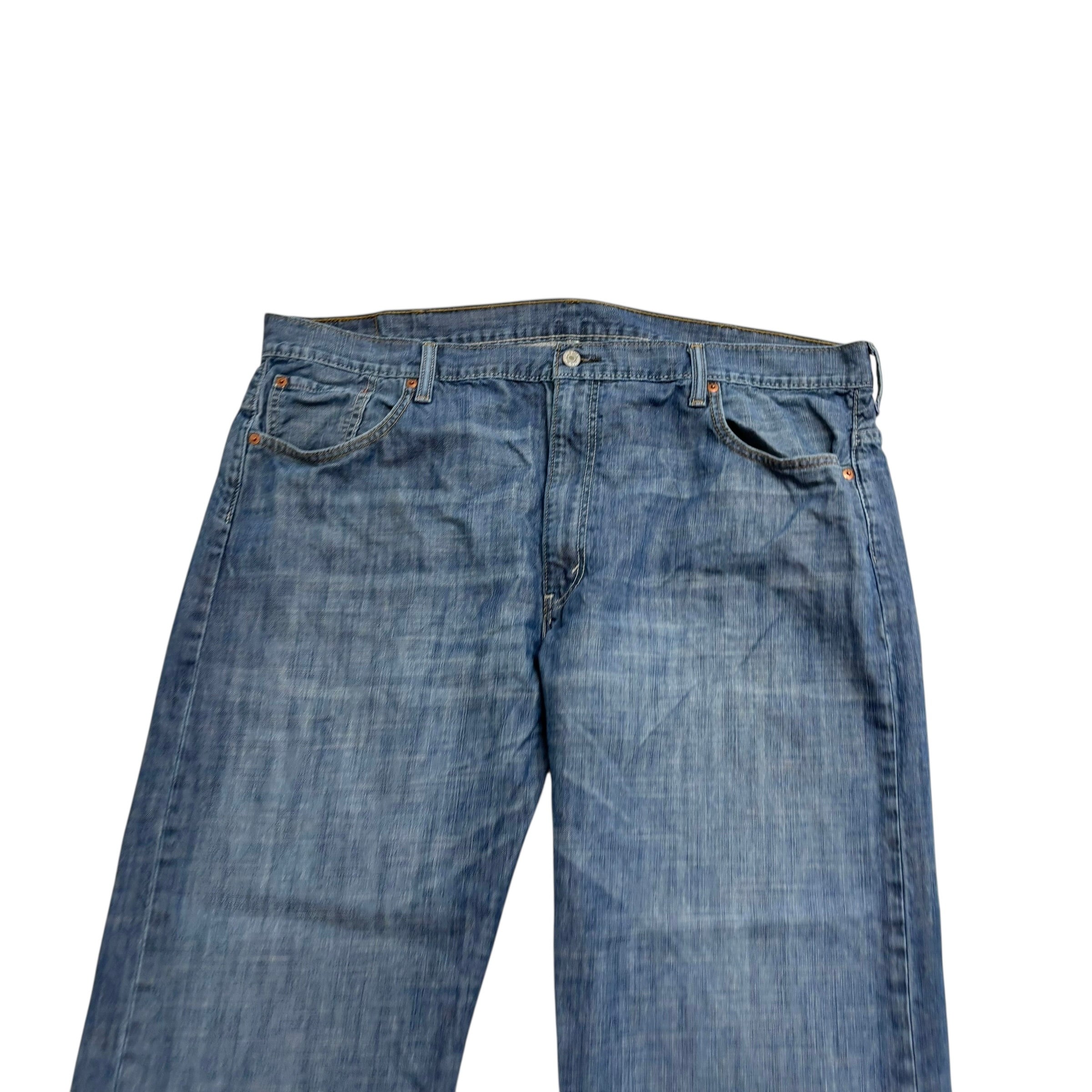 Levis 569 Jeans W42 L30 Mens Silver Blue Baggy Relaxed Straight Fit Denim (F)