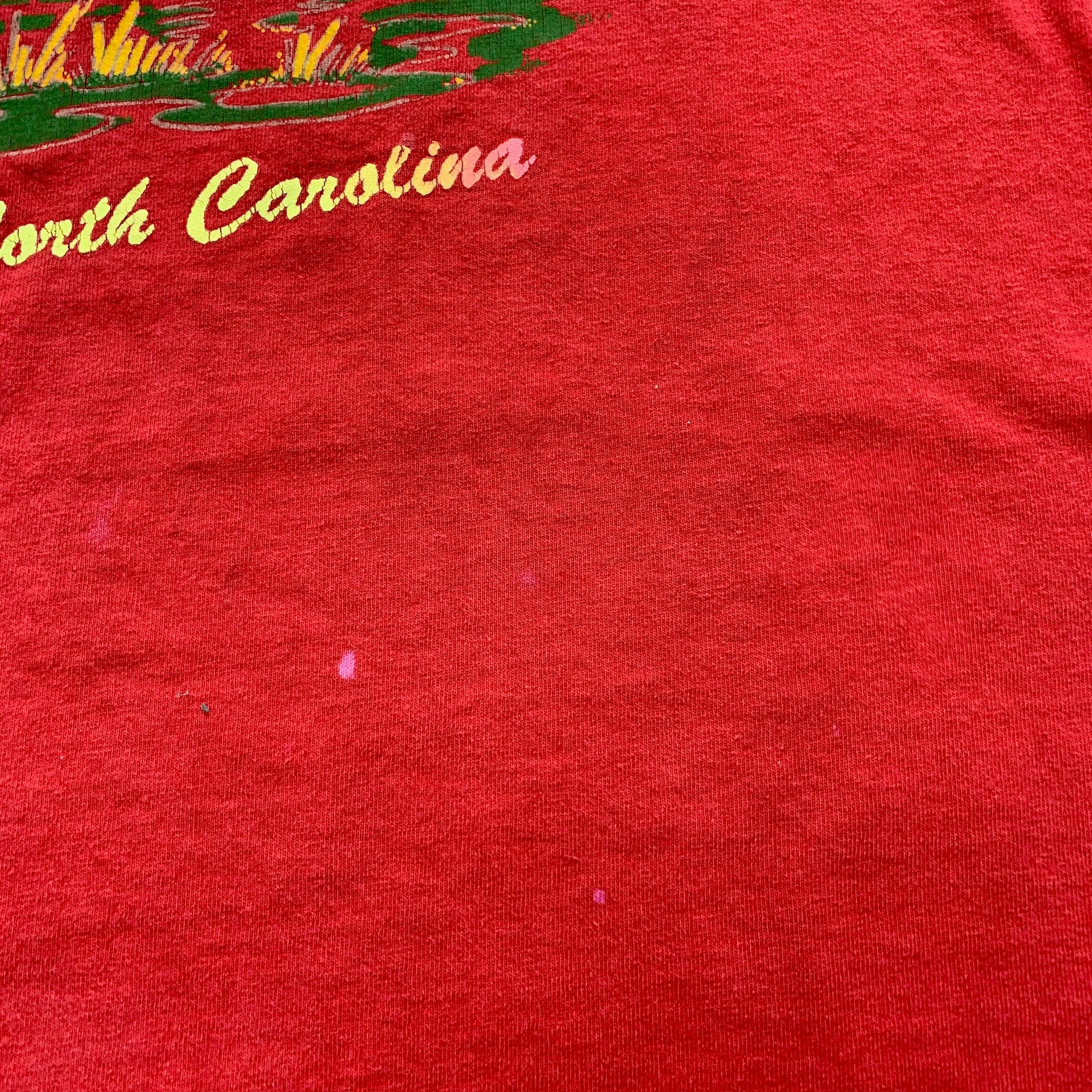 Vintage T Shirt Mens Medium Red Single Stitch Graphic Print 90s USA Tourist