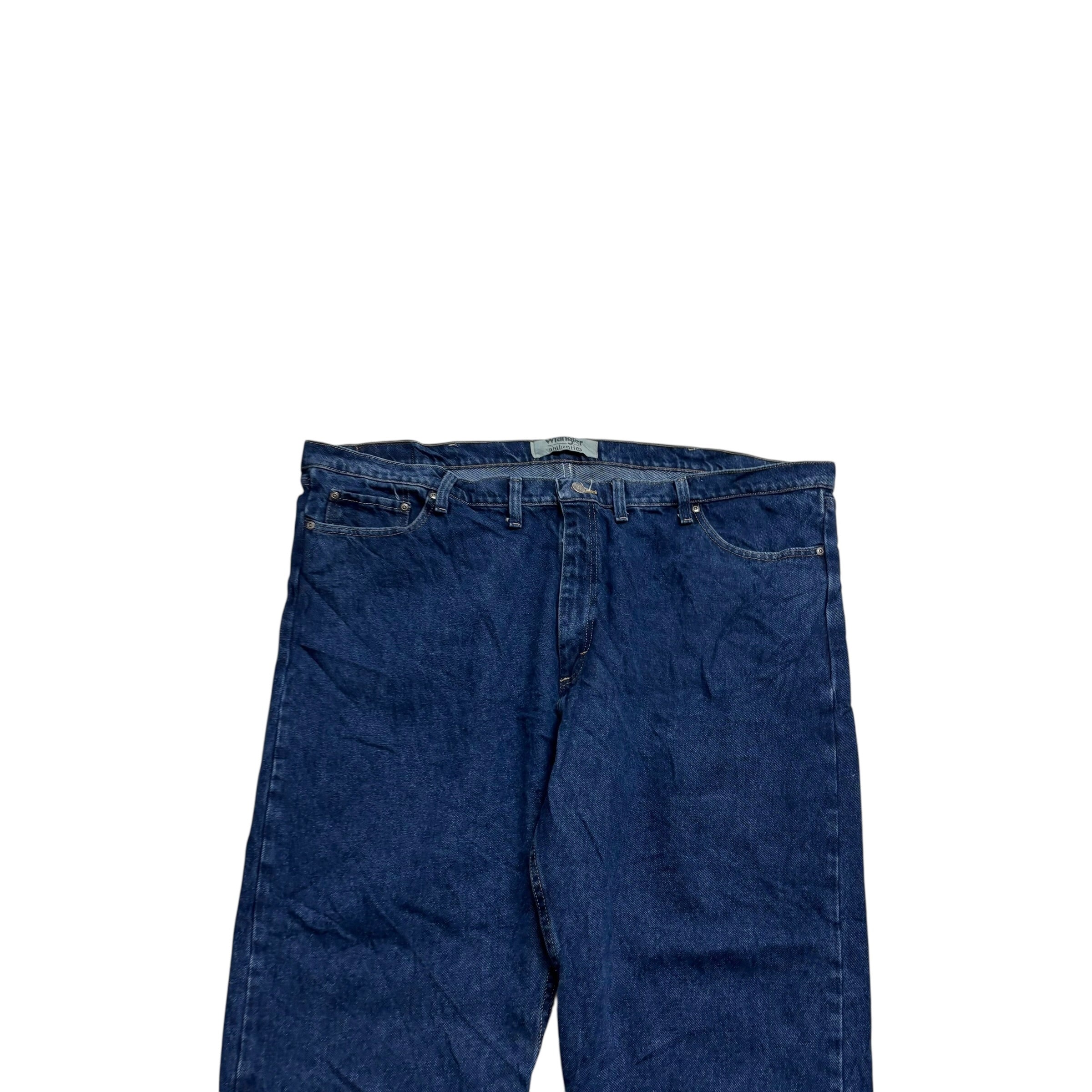 Wrangler Jeans W48 L30 Mens Dark Blue Baggy Relaxed Straight Fit Denim (E)
