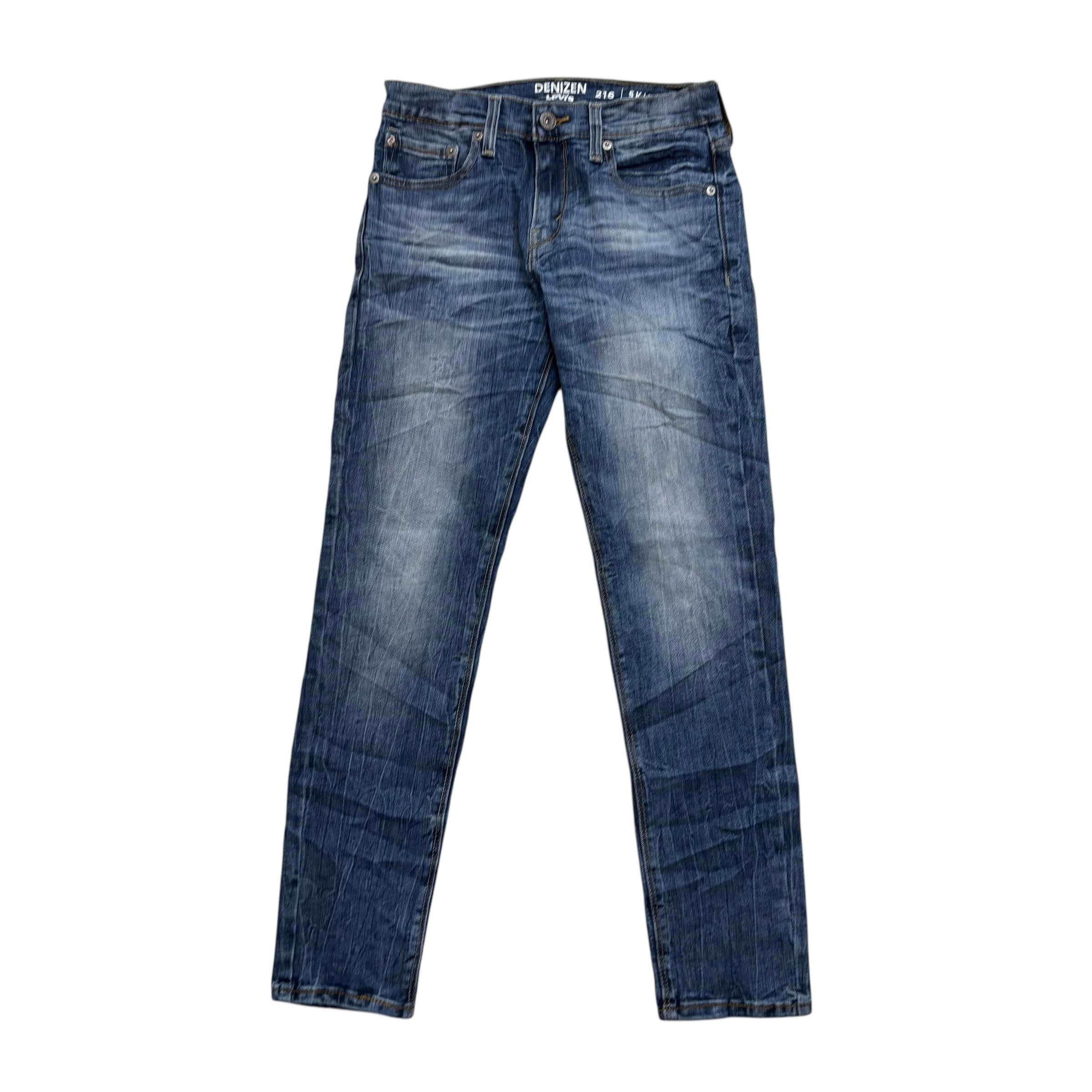 Levis Denizen Jeans W28 L30 Mens Mid Blue Skinny Fit Stretch Denim (E)