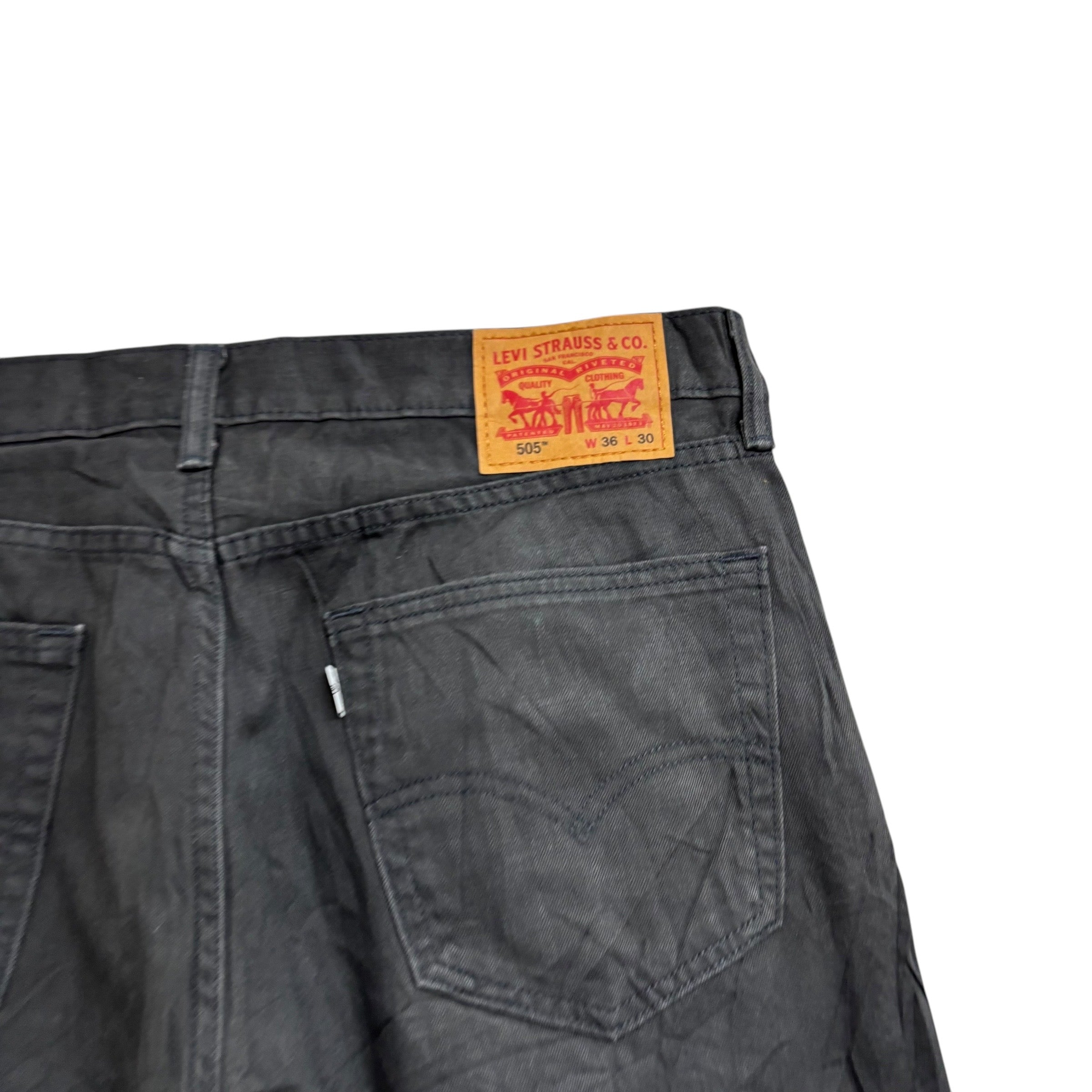Levis 505 Trousers W36 L28 Mens Grey Regular Straight Fit Cotton Pants (E)