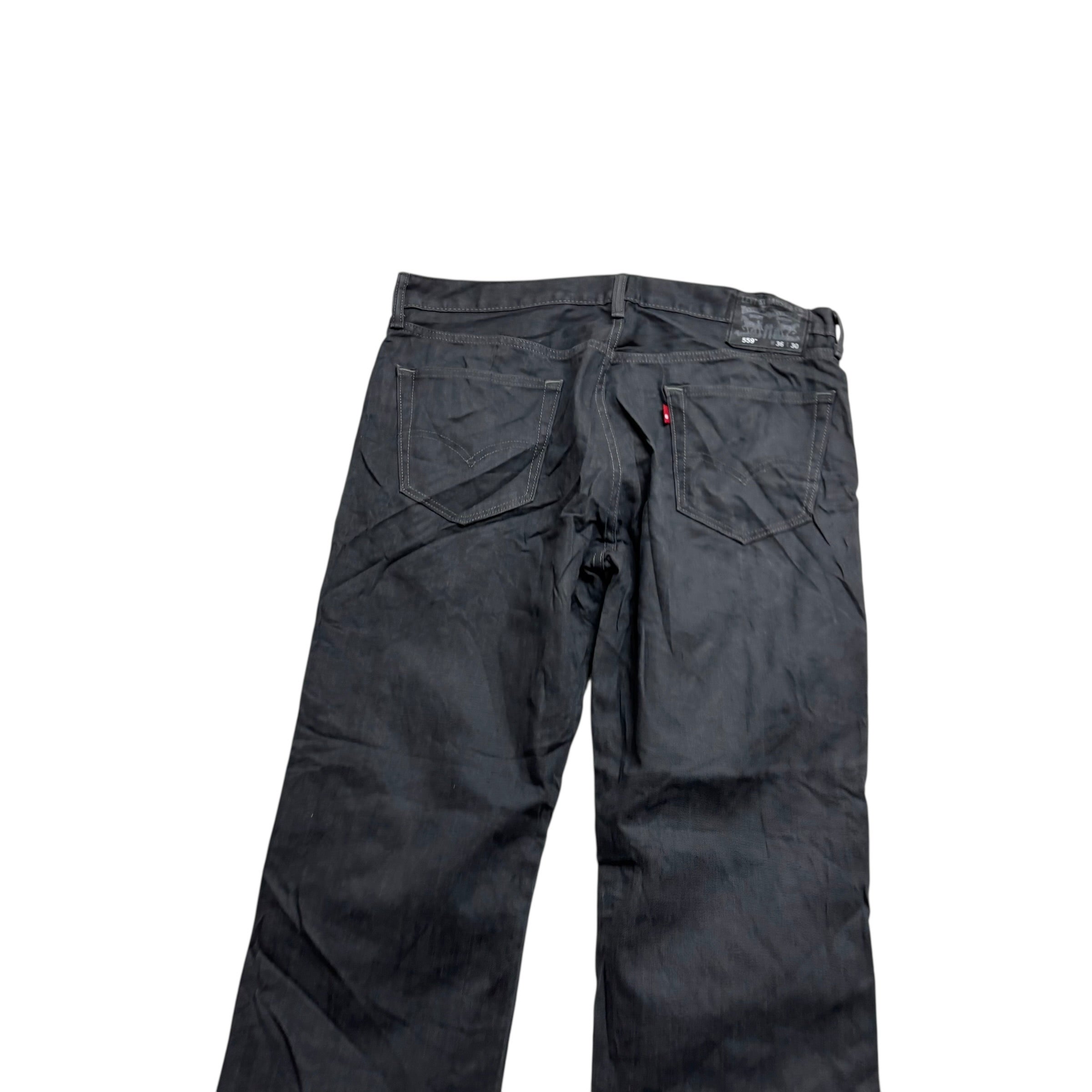 Levis 559 Jeans W36 L30 Mens Grey Baggy Relaxed Straight Fit Denim (E)