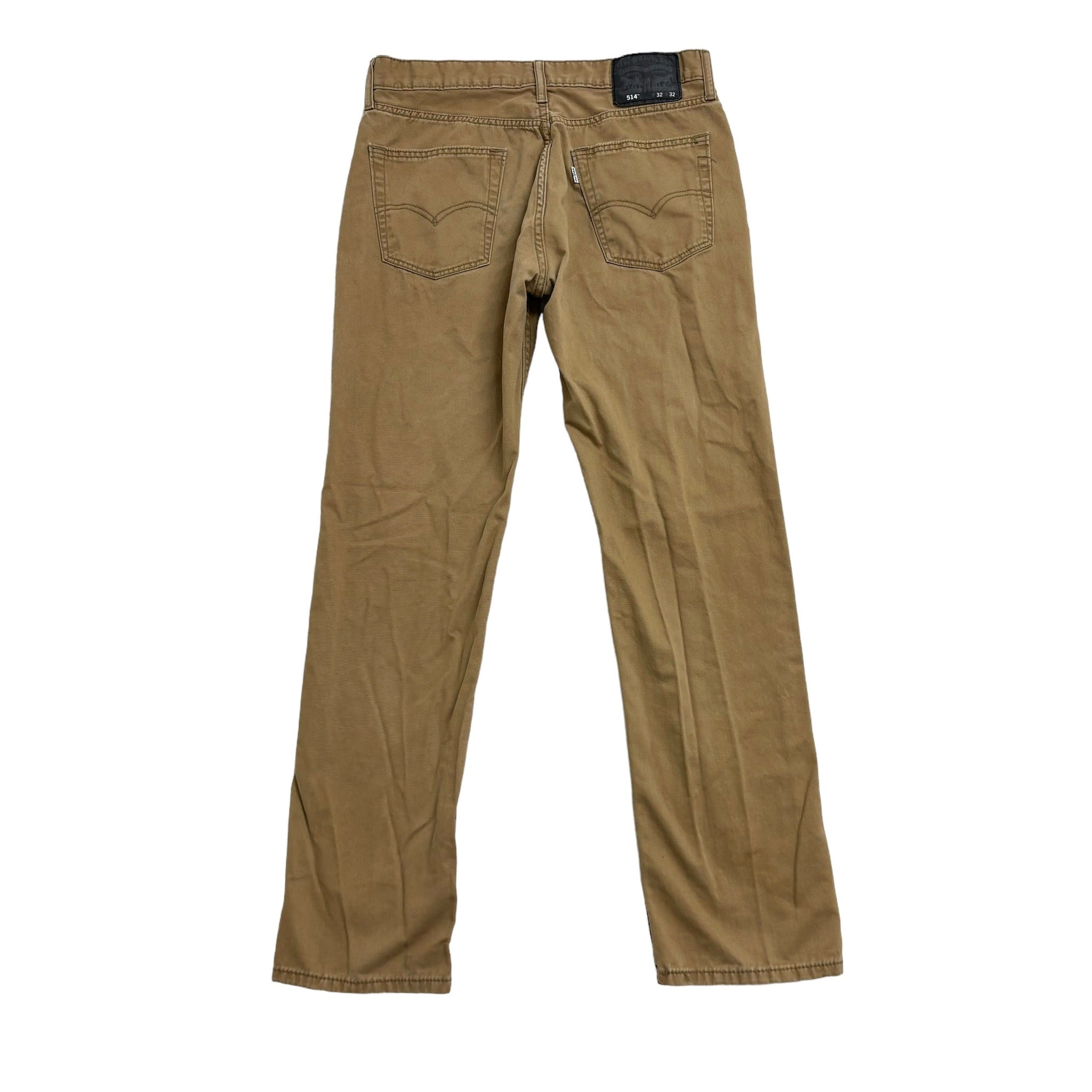 Levis 514 Trousers W32 L31 Mens Tan Regular Straight Fit Cotton Pants