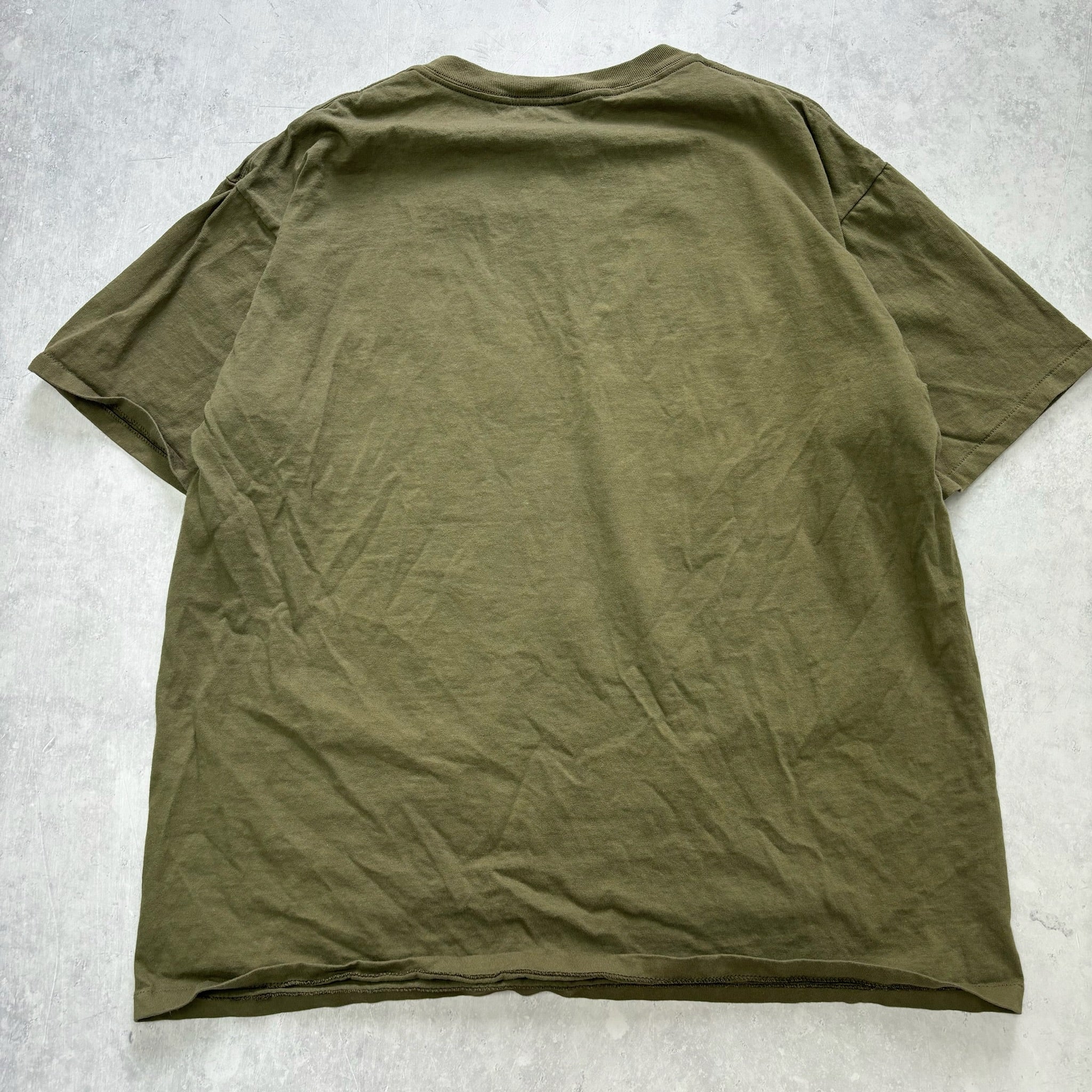 Vintage T Shirt Mens XL Olive Green Single Stitch Graphic Print 90s USA