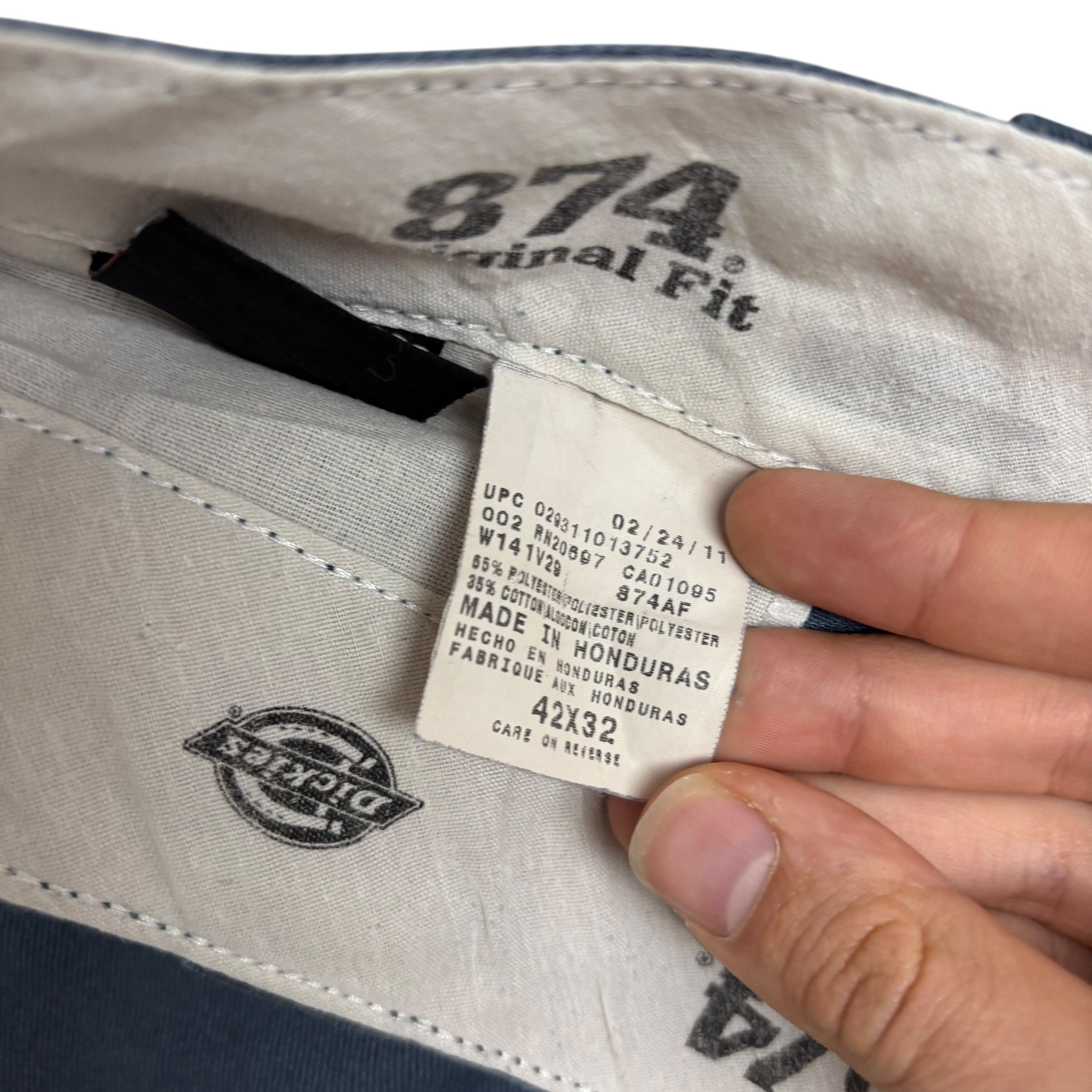 Dickies 874 Trousers W40 L30 Mens Blue Original Straight Fit Pants