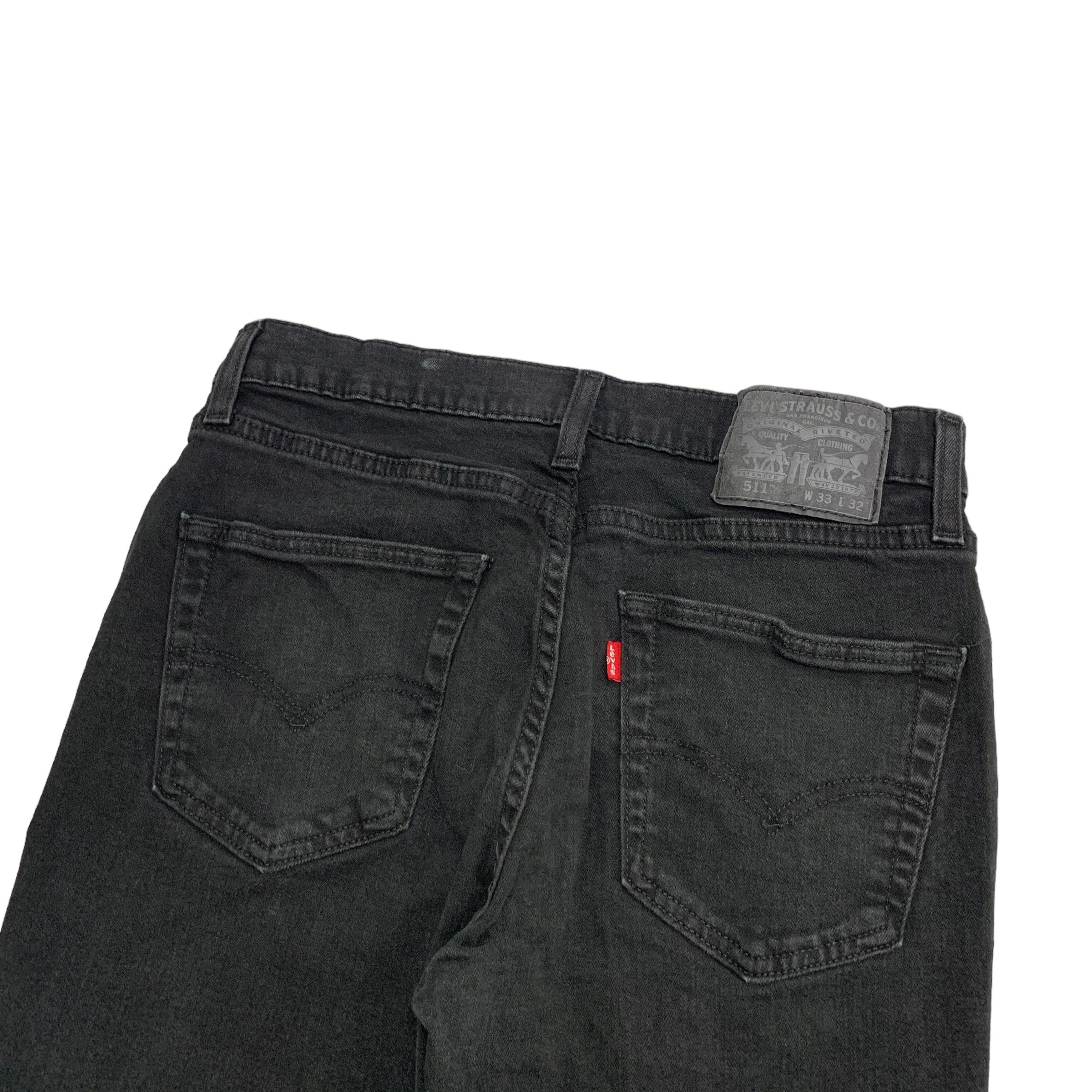 Levis 511 Jeans W32 L32 Mens Black Slim Fit Stretch Denim