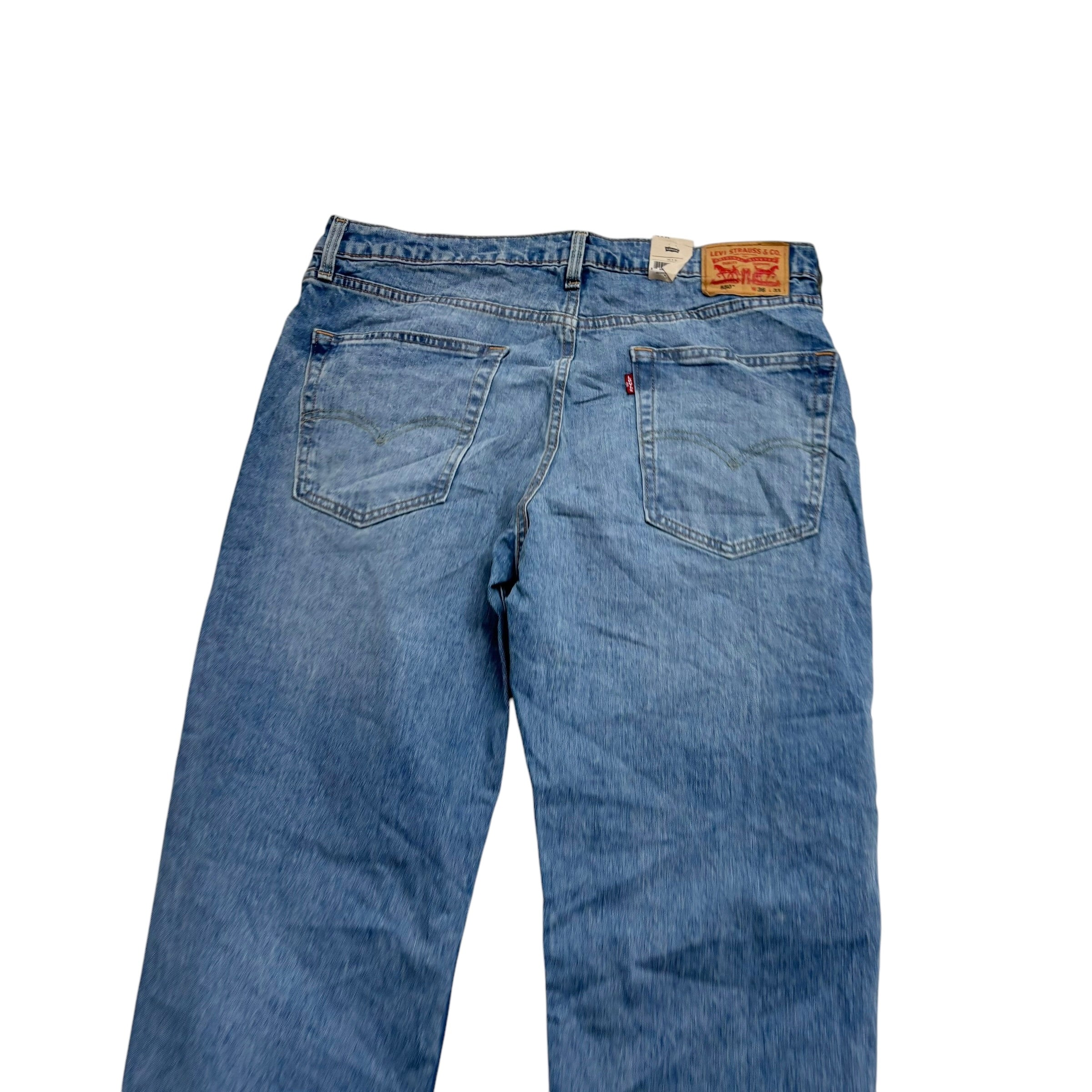 Levis 550 Jeans W36 L31 Mens Light Blue Relaxed Straight Fit Stretch Denim (E)