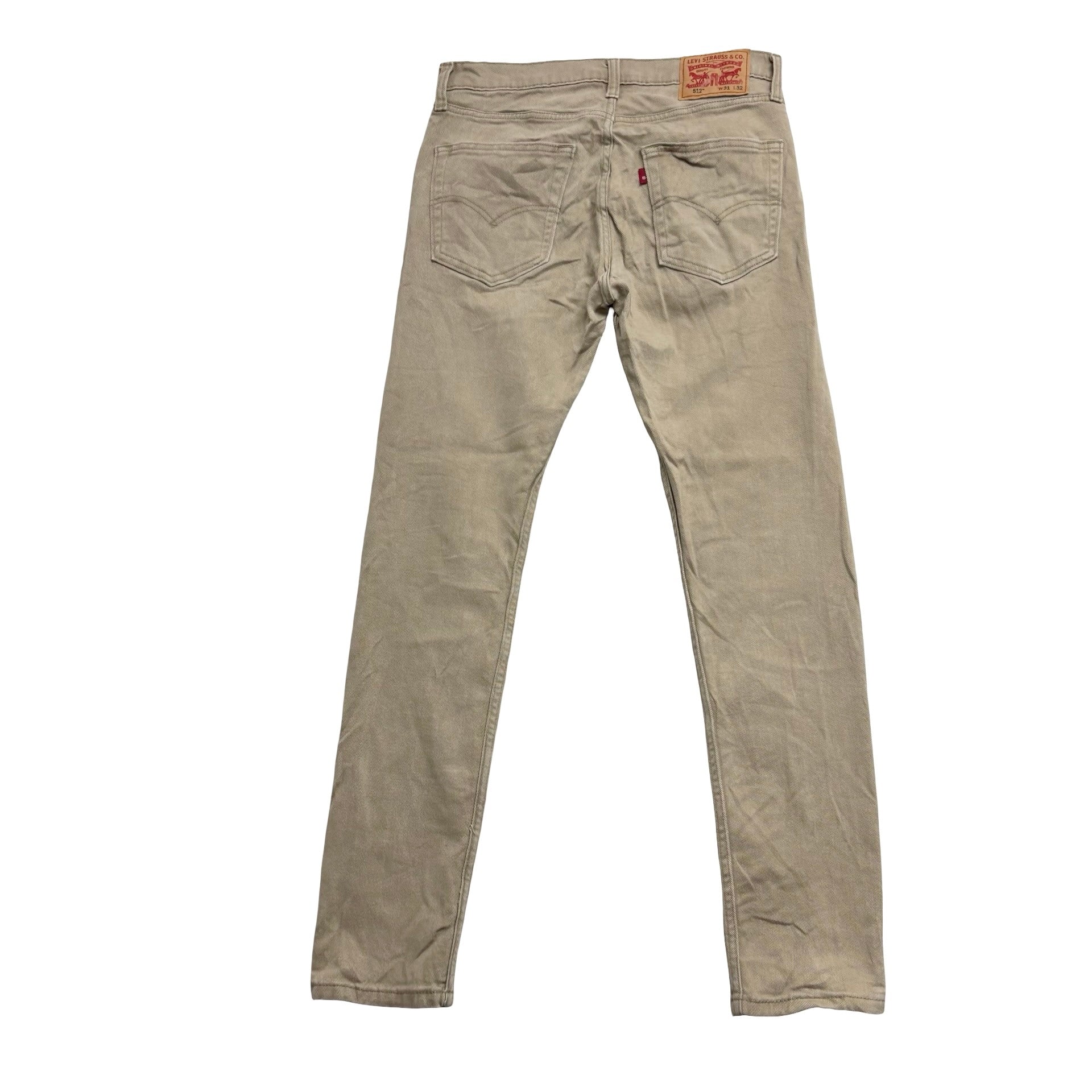 Levis 512 Trousers W31 L32 Mens Beige Slim Tapered Fit Stretch Pants (E)