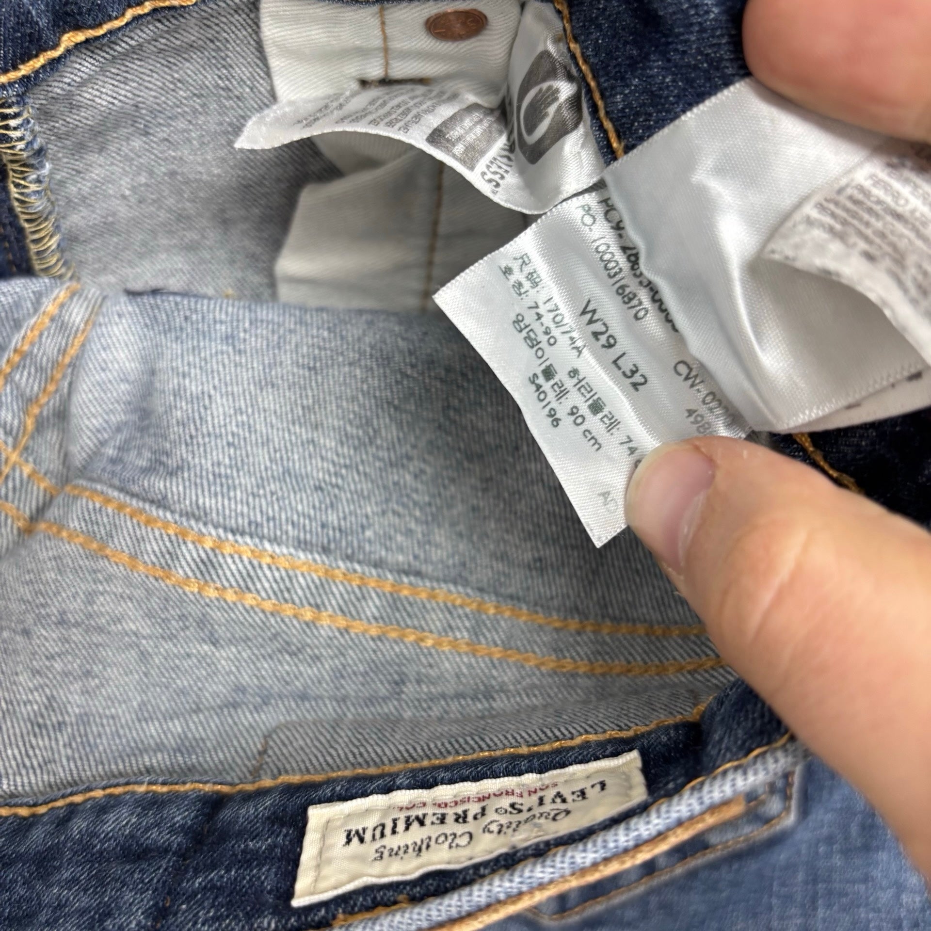 Levis 512 Jeans W29 L32 Mens Mid Blue Slim Tapered Fit Stretch Denim