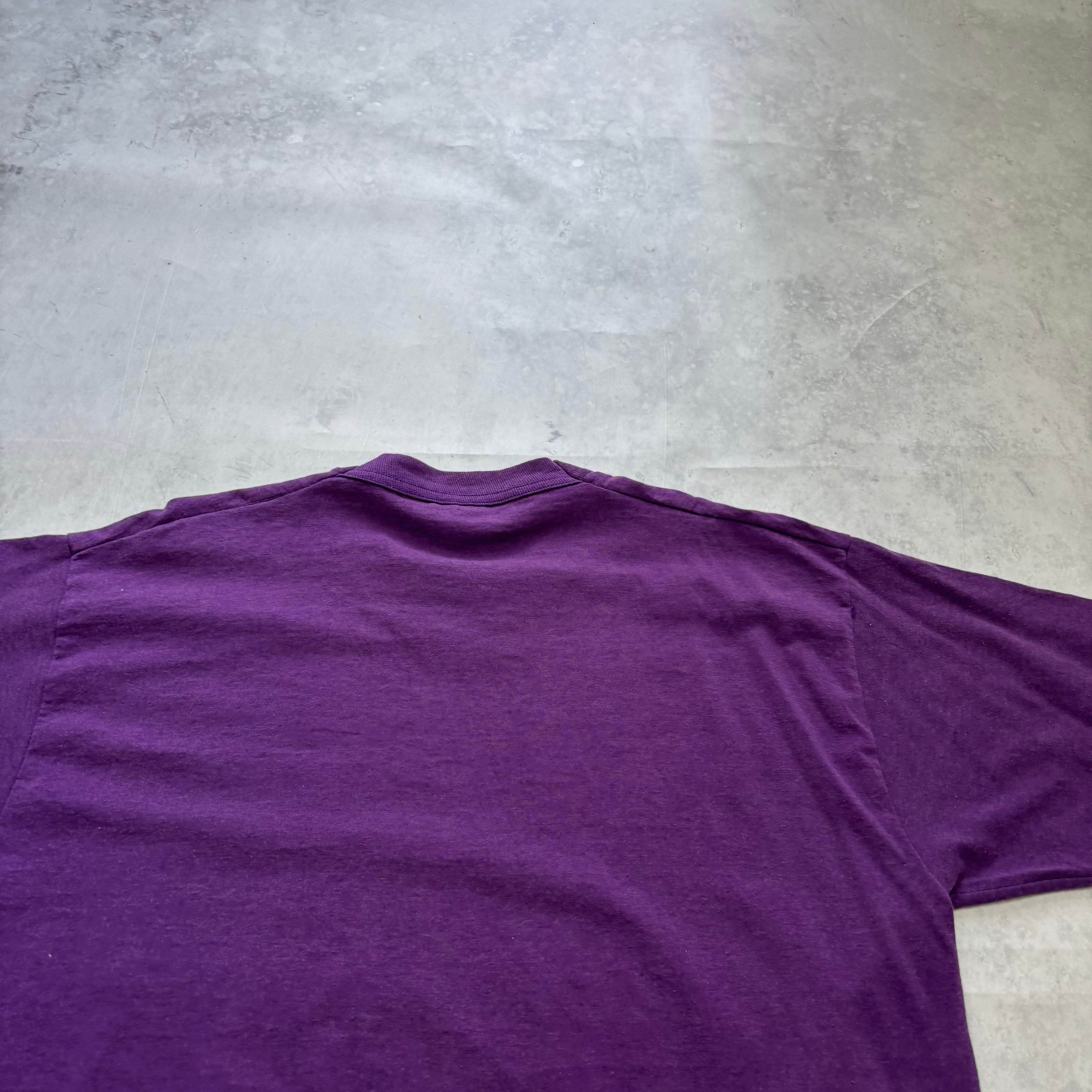 Vintage T Shirt Mens Large Purple Single Stitch Graphic Print 90s College