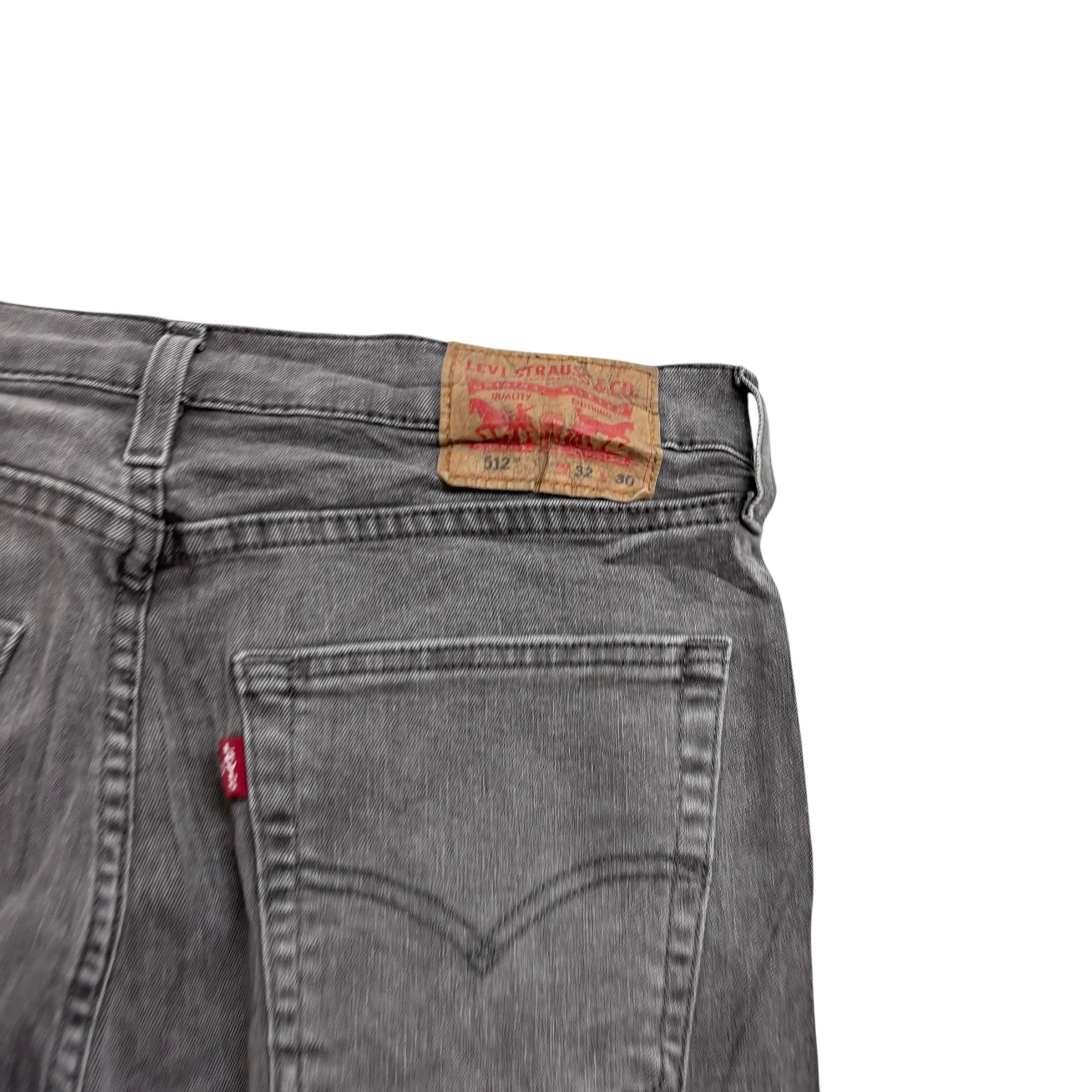 Levis 512 Jeans W32 L29 Mens Grey Slim Tapered Fit Stretch Denim