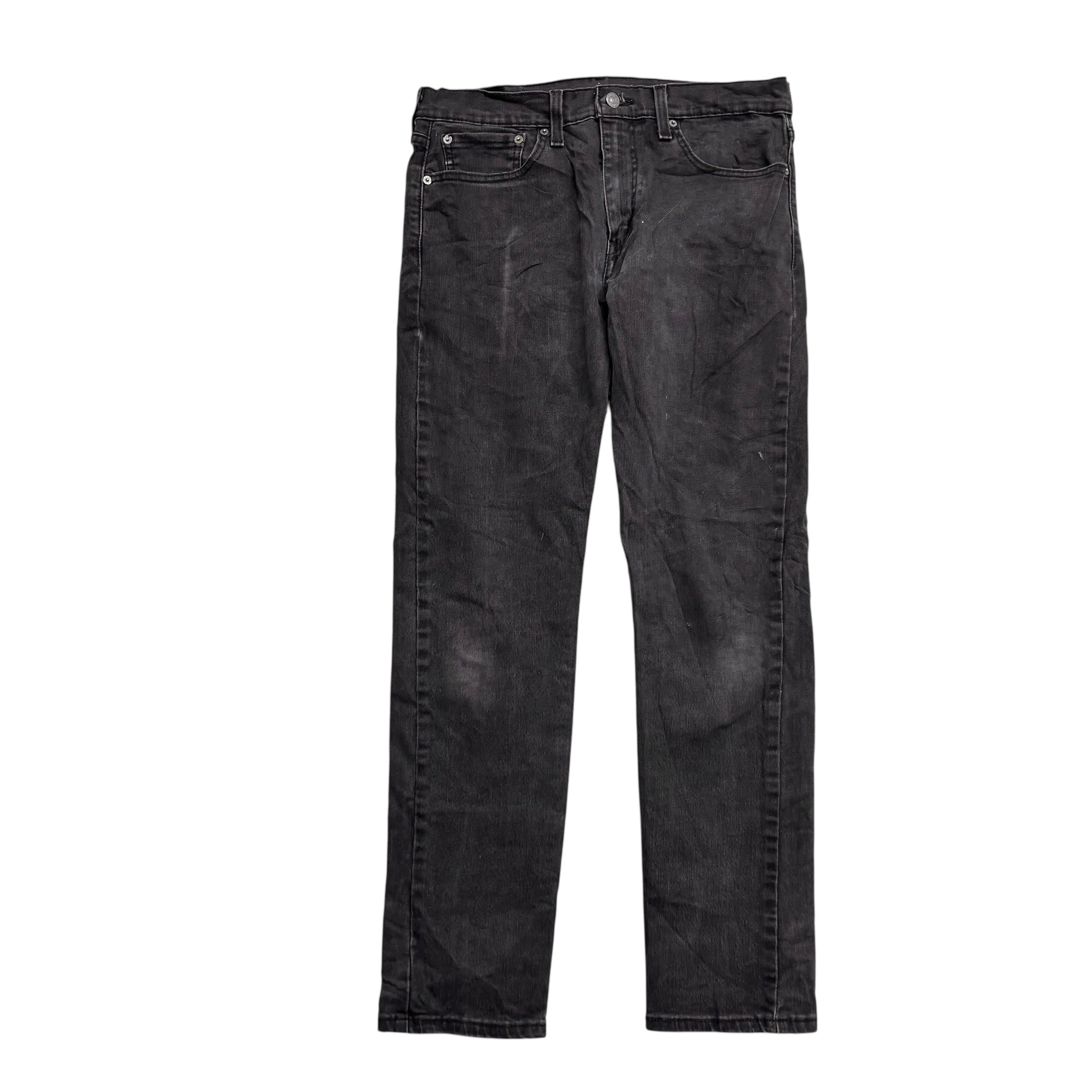 Levis 502 Jeans W32 L31 Mens Black Regular Tapered Fit Stretch Denim (F)