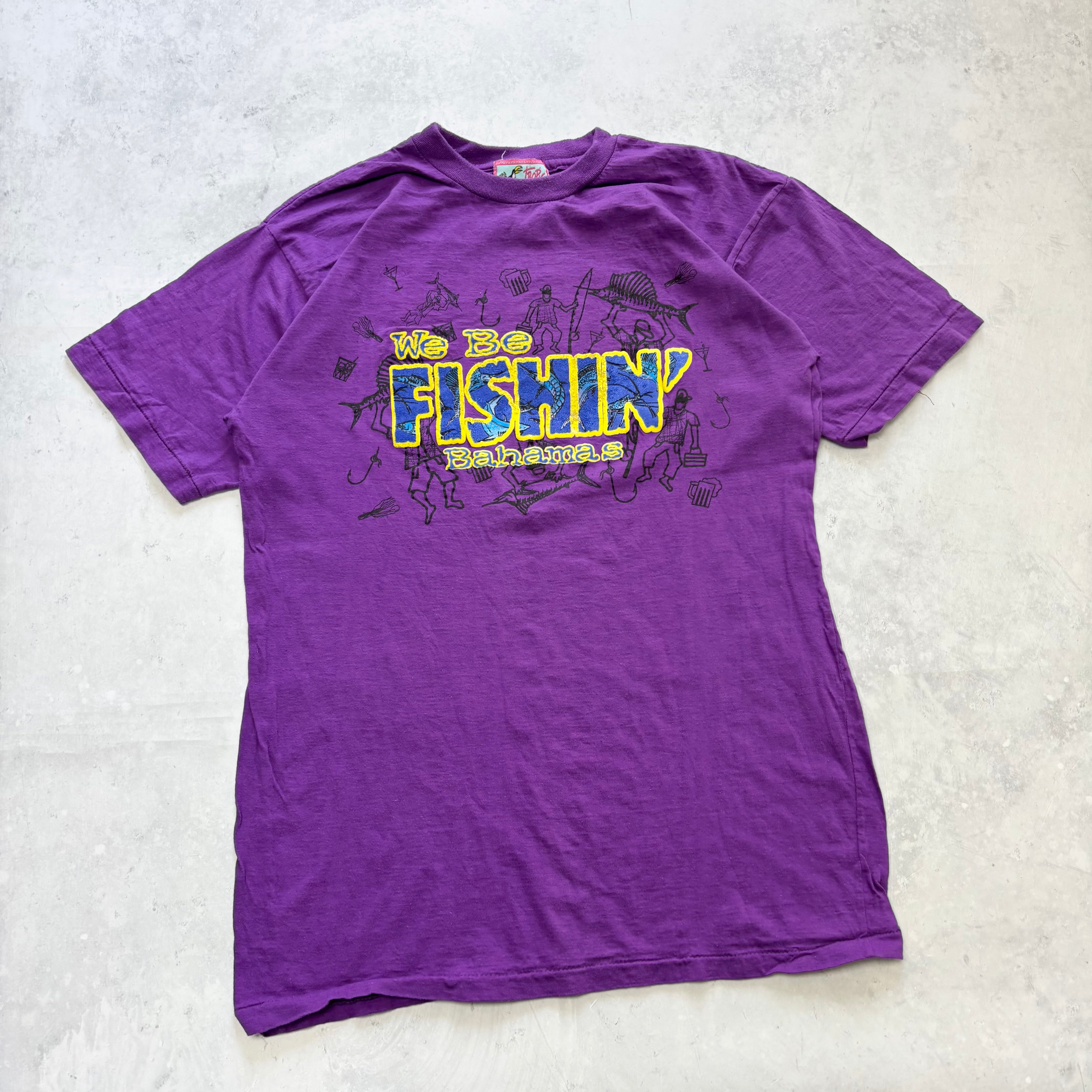 Vintage T Shirt Mens Medium Purple Single Stitch Graphic Print 90s Tourist (E)
