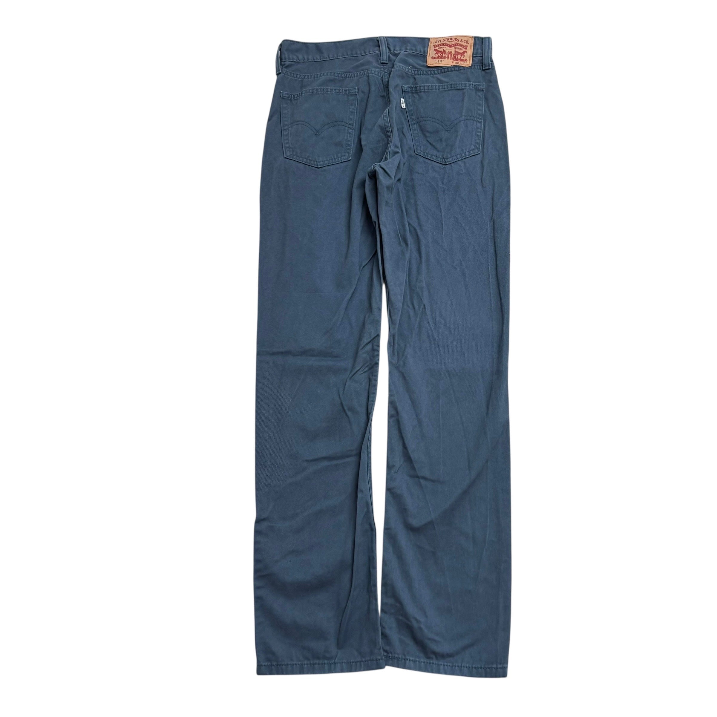 Levis 514 Trousers W30 L32 Mens Blue Regular Straight Fit Cotton Pants (E)