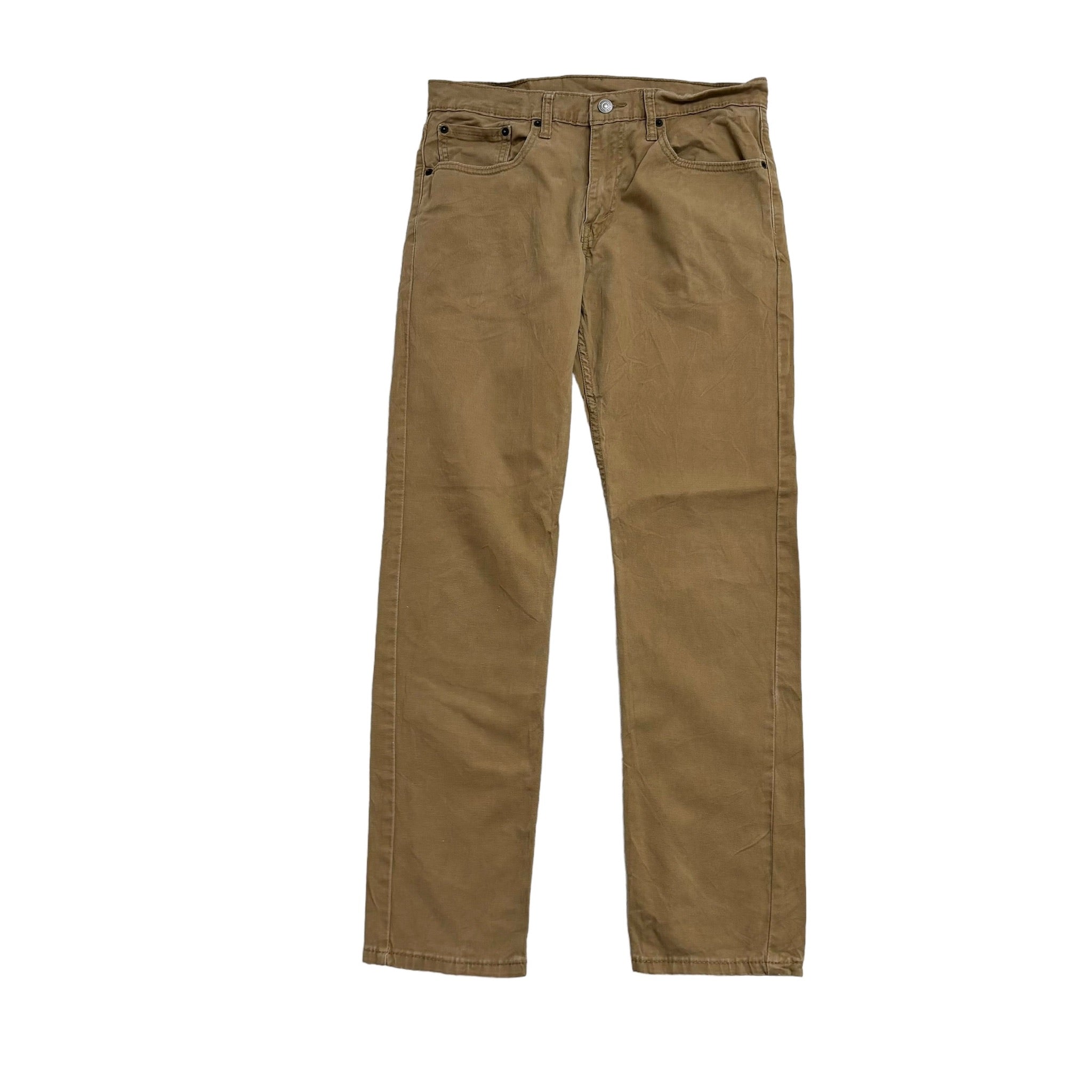 Levis 502 Trousers W32 L32 Mens Gold Tan Regular Tapered Fit Stretch Pants