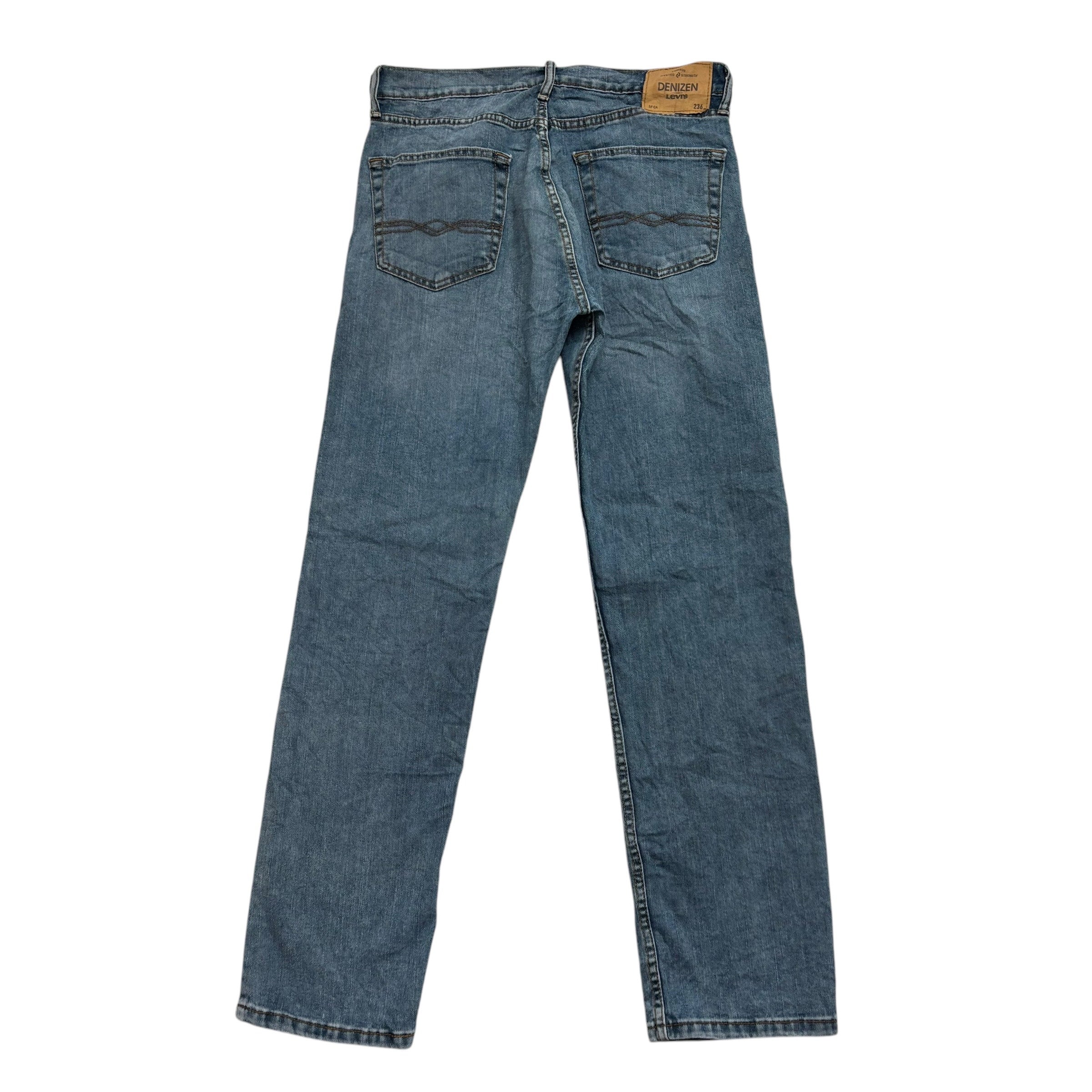 Levis Denizen Jeans W32 L32 Mens Blue Regular Straight Fit Stretch Denim (E)