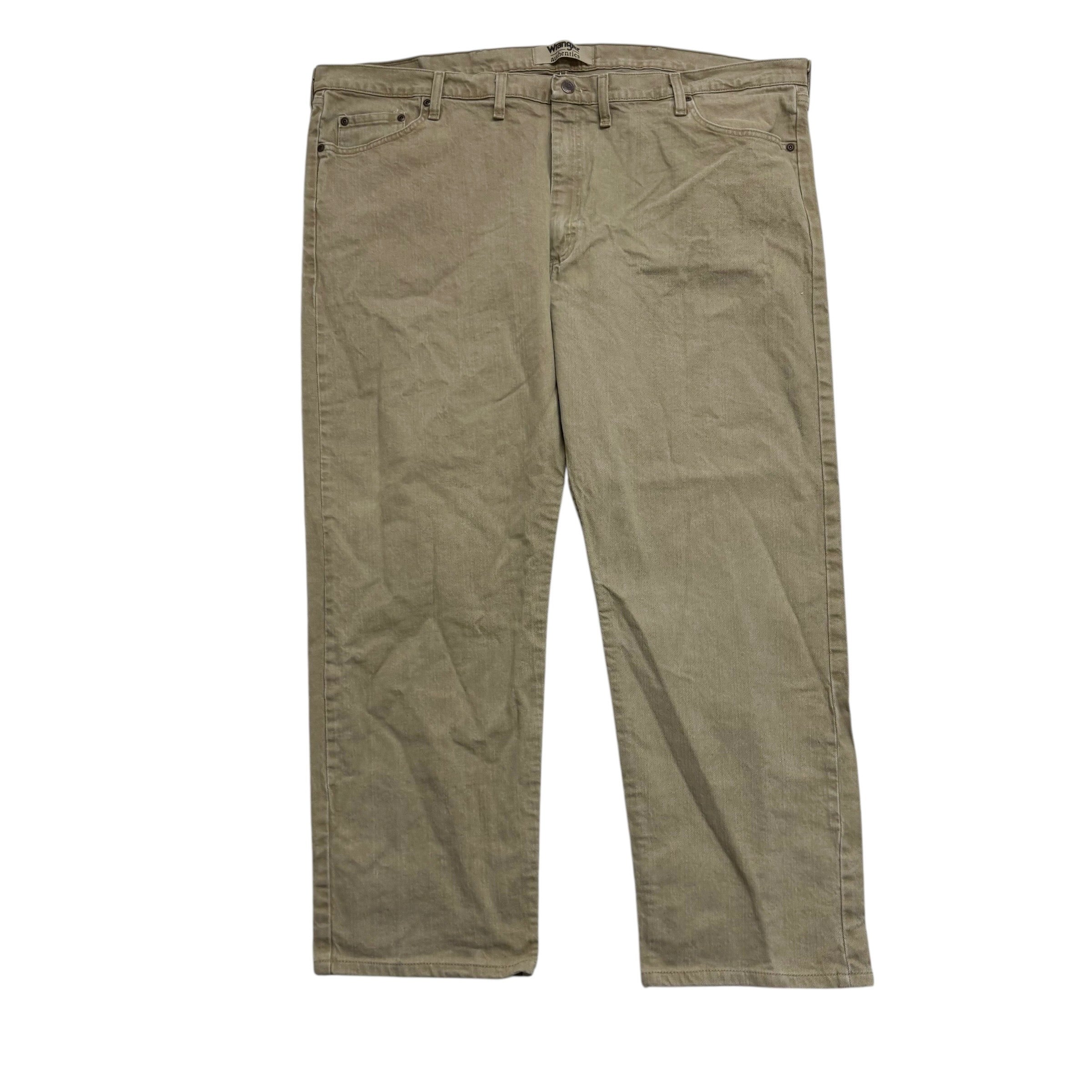 Wrangler Jeans W48 L29 Mens Beige Relaxed Straight Fit Denim (E)