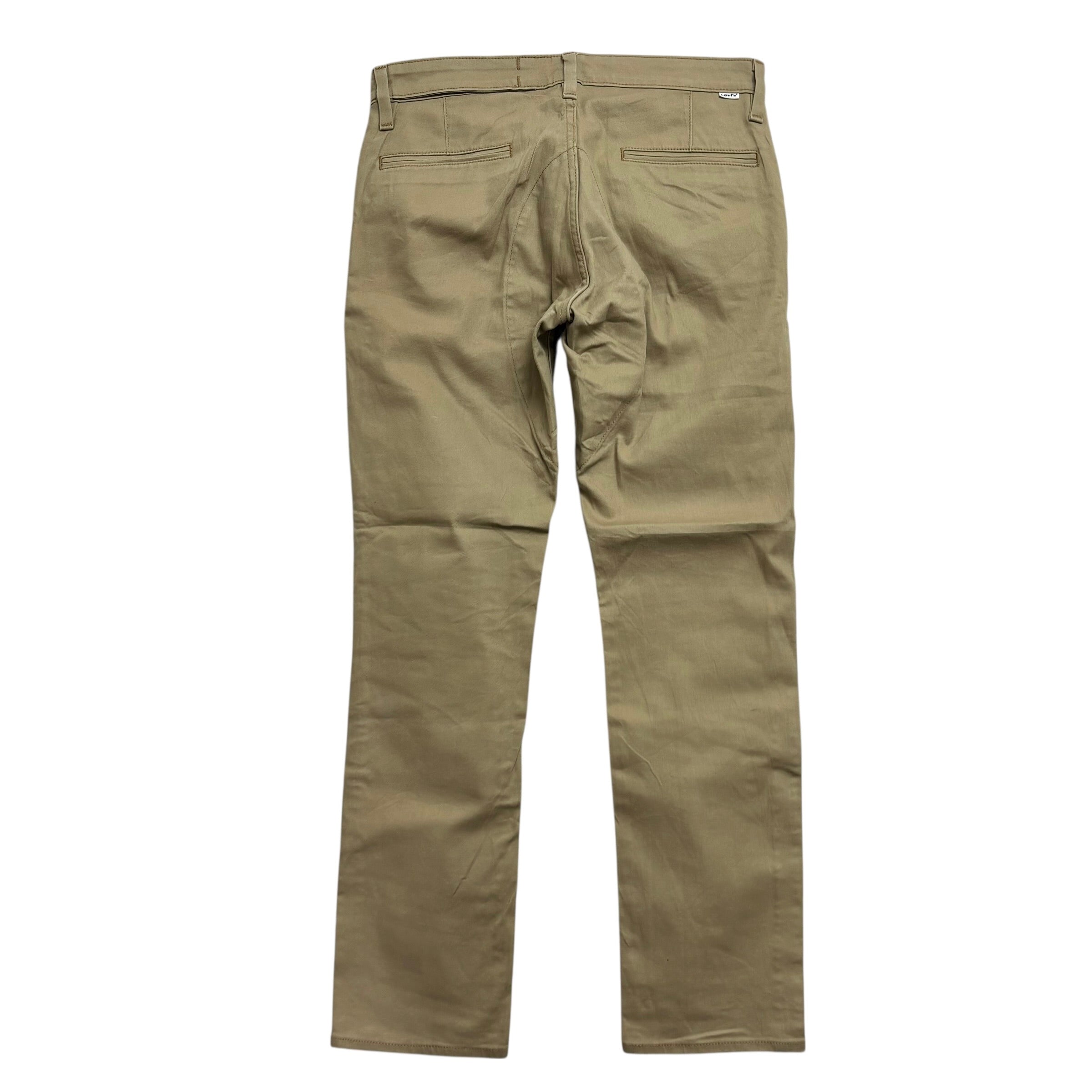 Levis Commuter Chino Trousers W32 L32 Mens Beige Regular Tapered Fit Stretch (E)