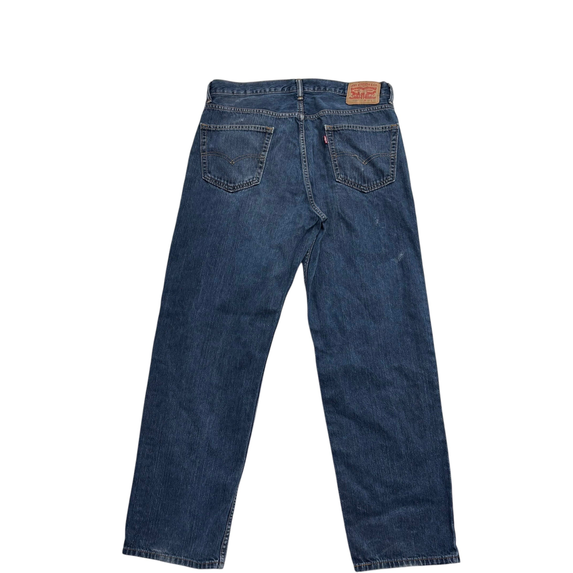 Levis 550 Jeans W36 L32 Mens Dark Blue Relaxed Straight Fit Vintage Denim