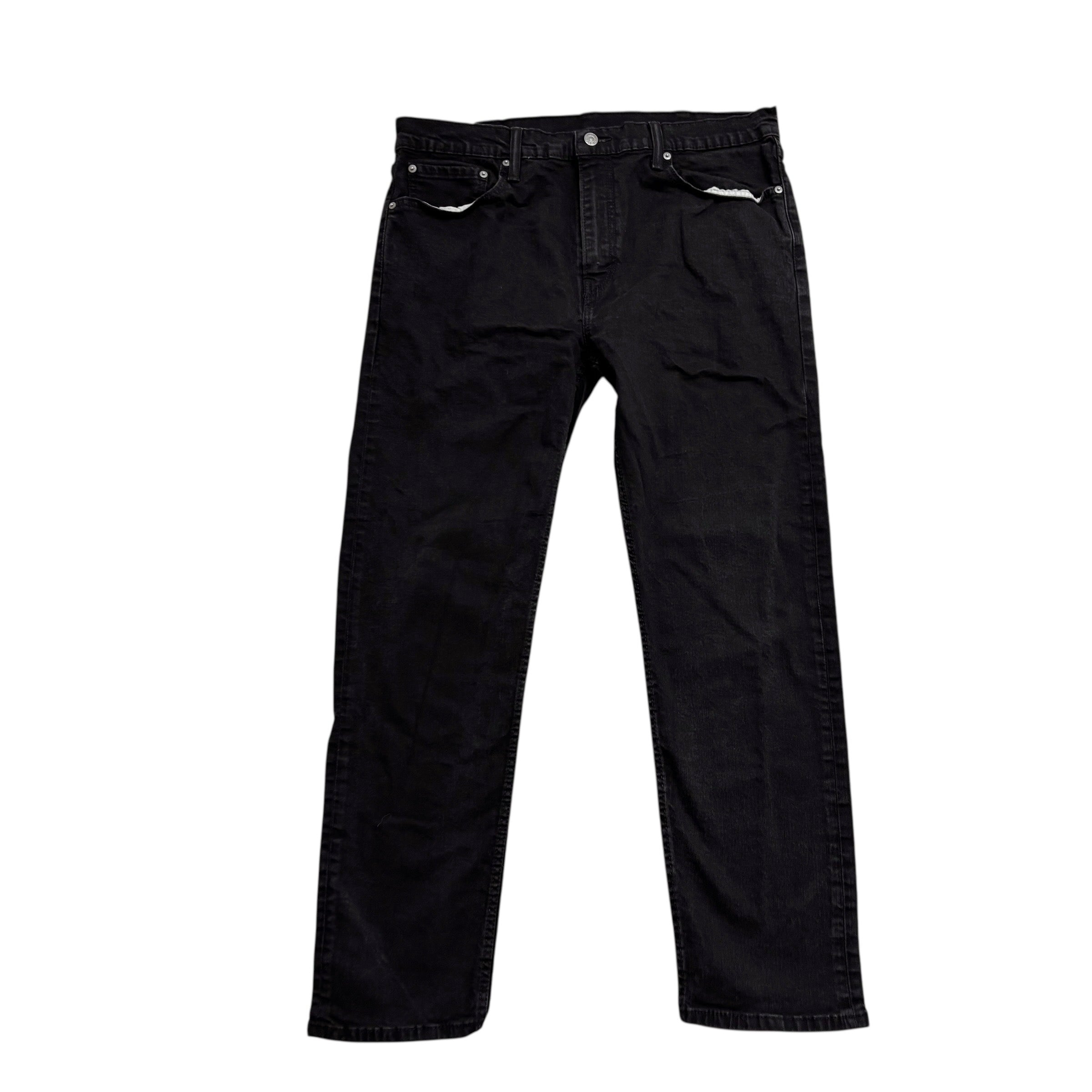 Levis 502 Jeans W36 L31 Mens Black Regular Tapered Fit Stretch Denim (E)