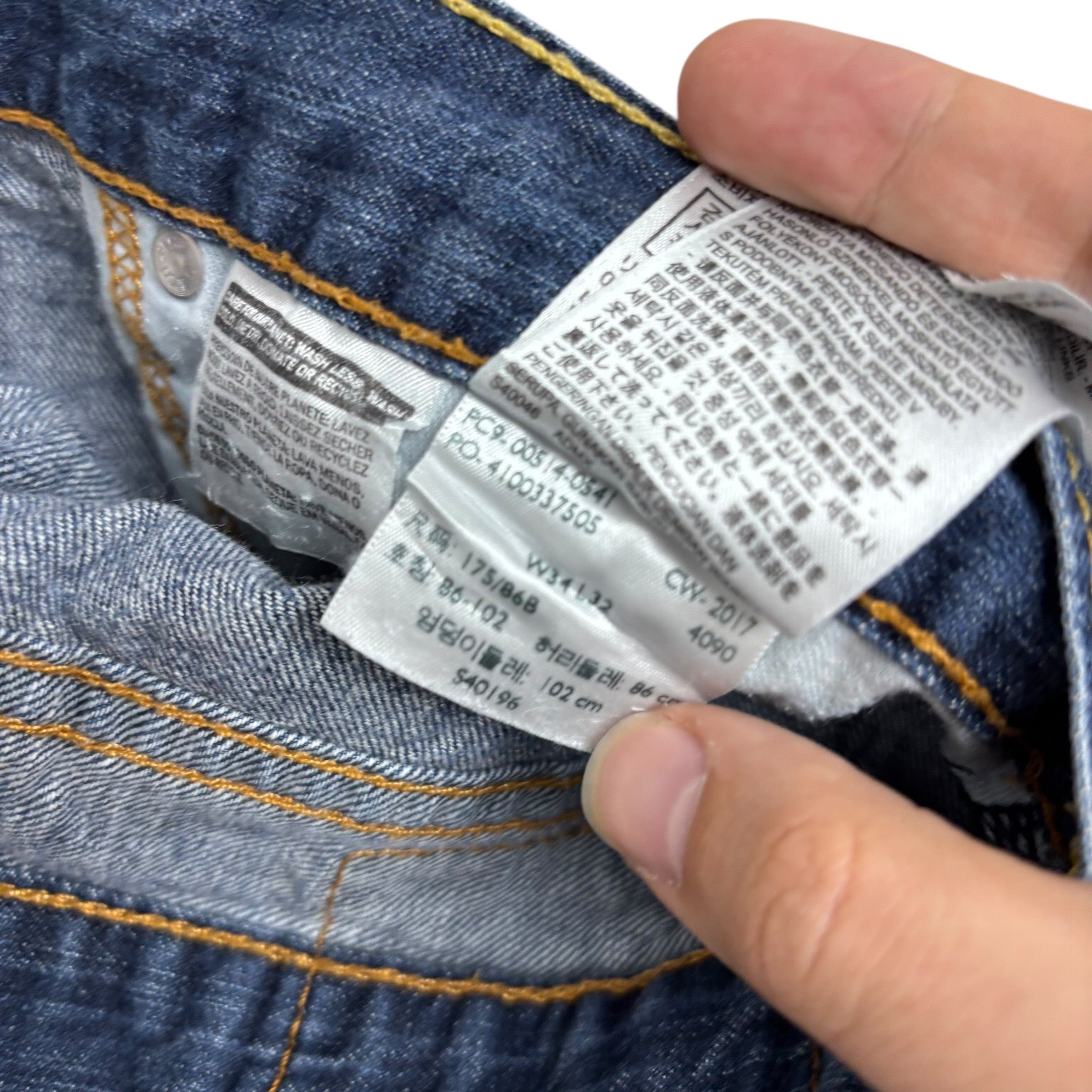 Levis 514 Jeans W34 L32 Mens Dark Blue Regular Straight Fit Denim (F)