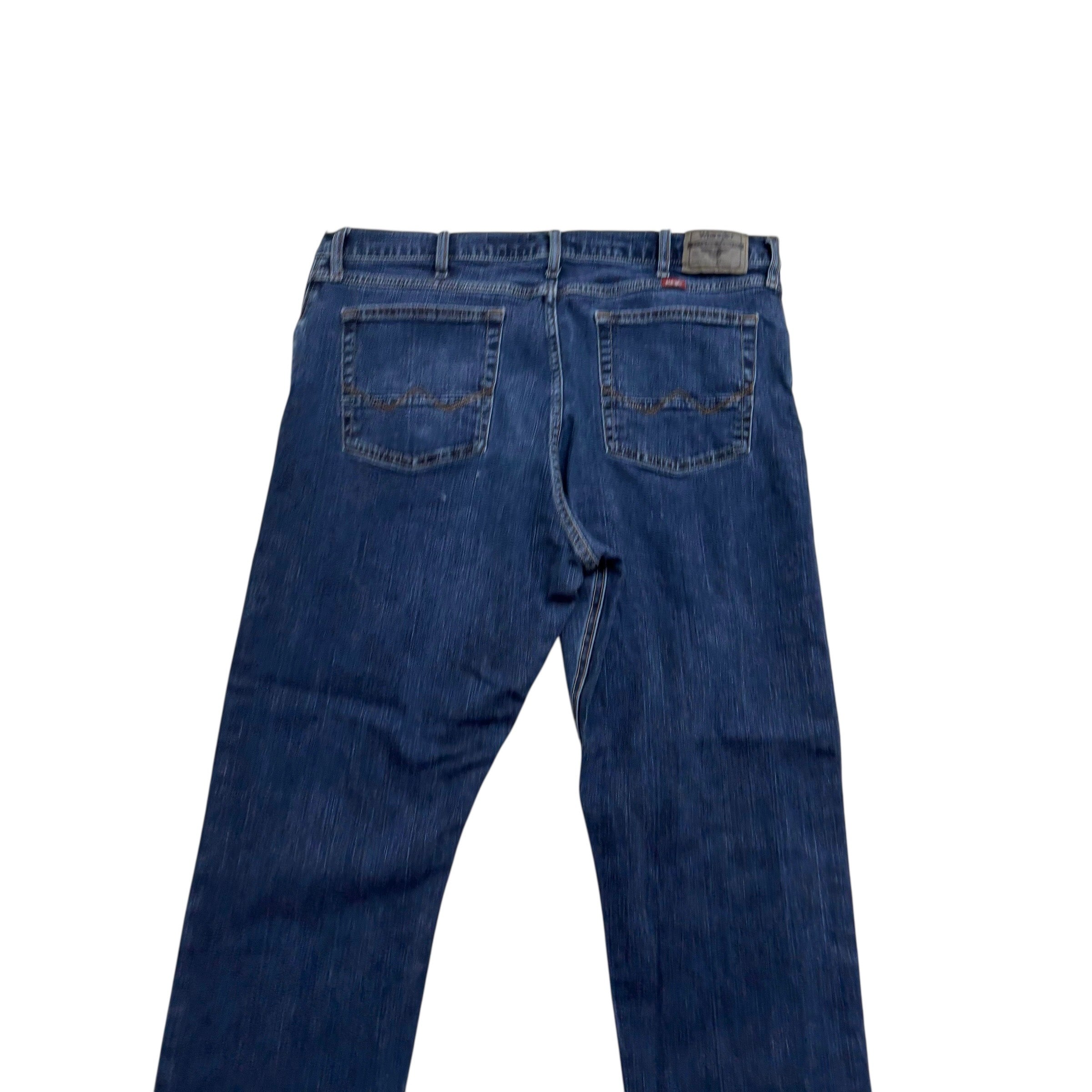 Wrangler Jeans W38 L30 Mens Dark Blue Slim Straight Fit Stretch Denim