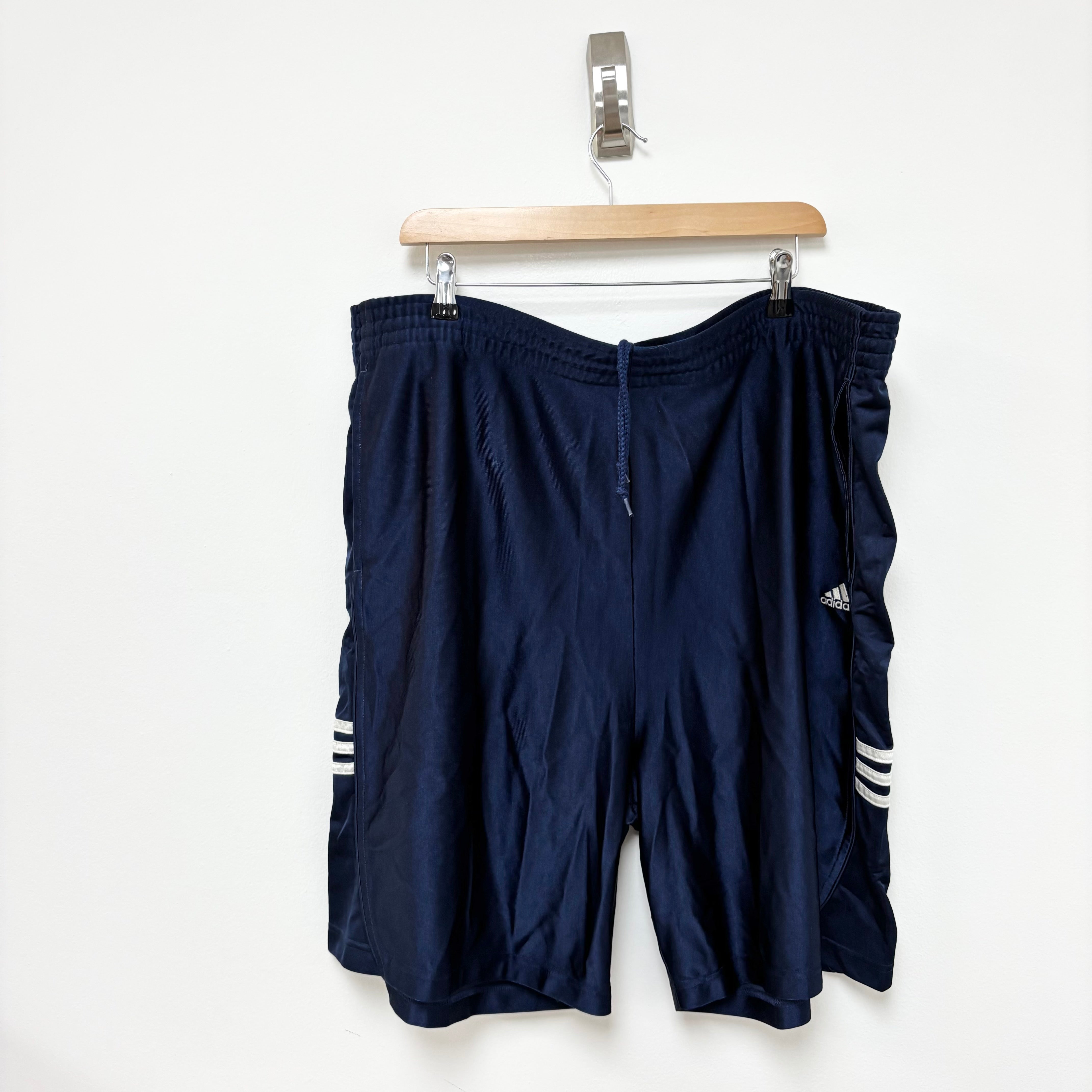 Adidas Shorts Mens XXL Navy Blue Sports Running Gym Athletic Pockets (E)
