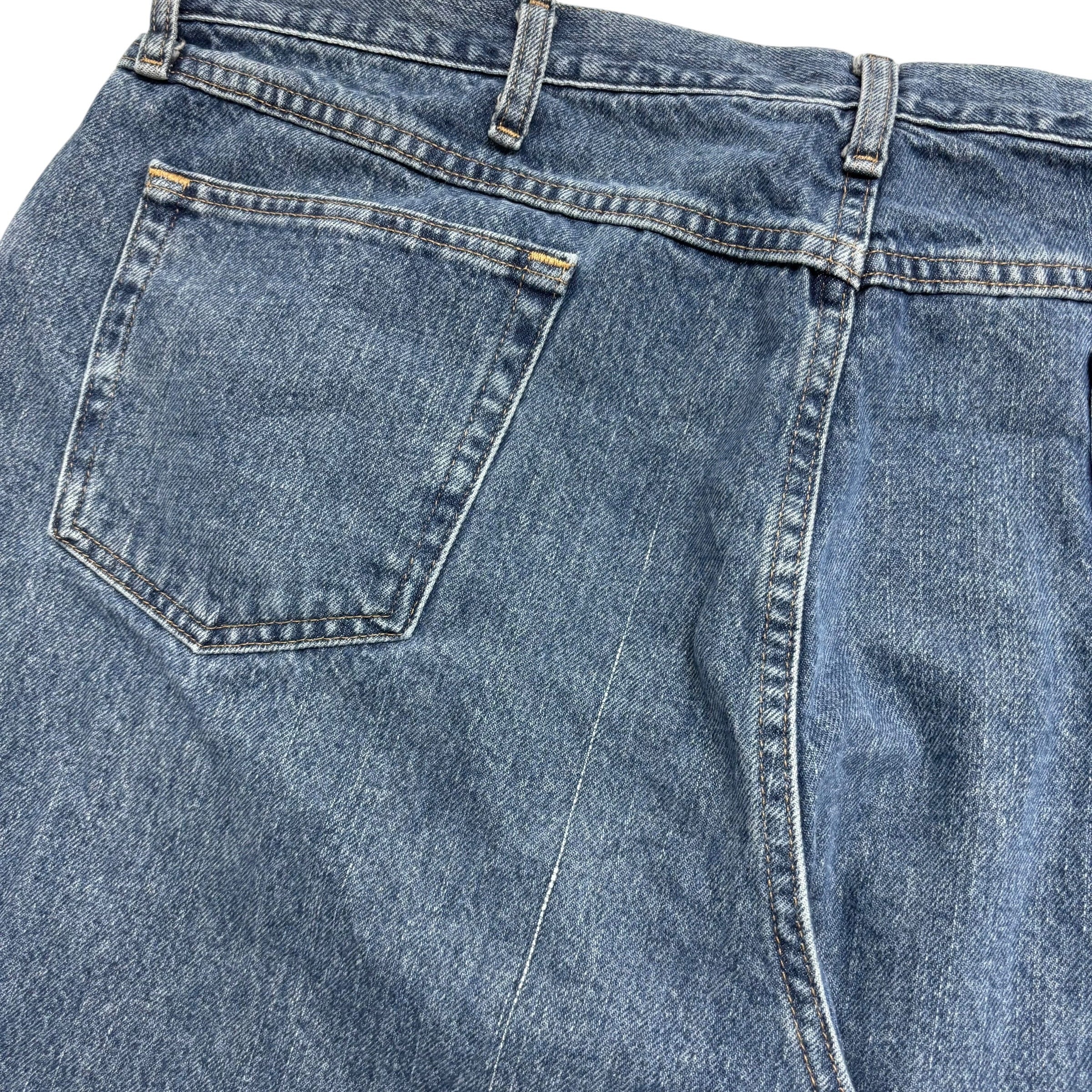 Wrangler Jeans W44 L29 Mens Mid Blue Relaxed Straight Fit Denim