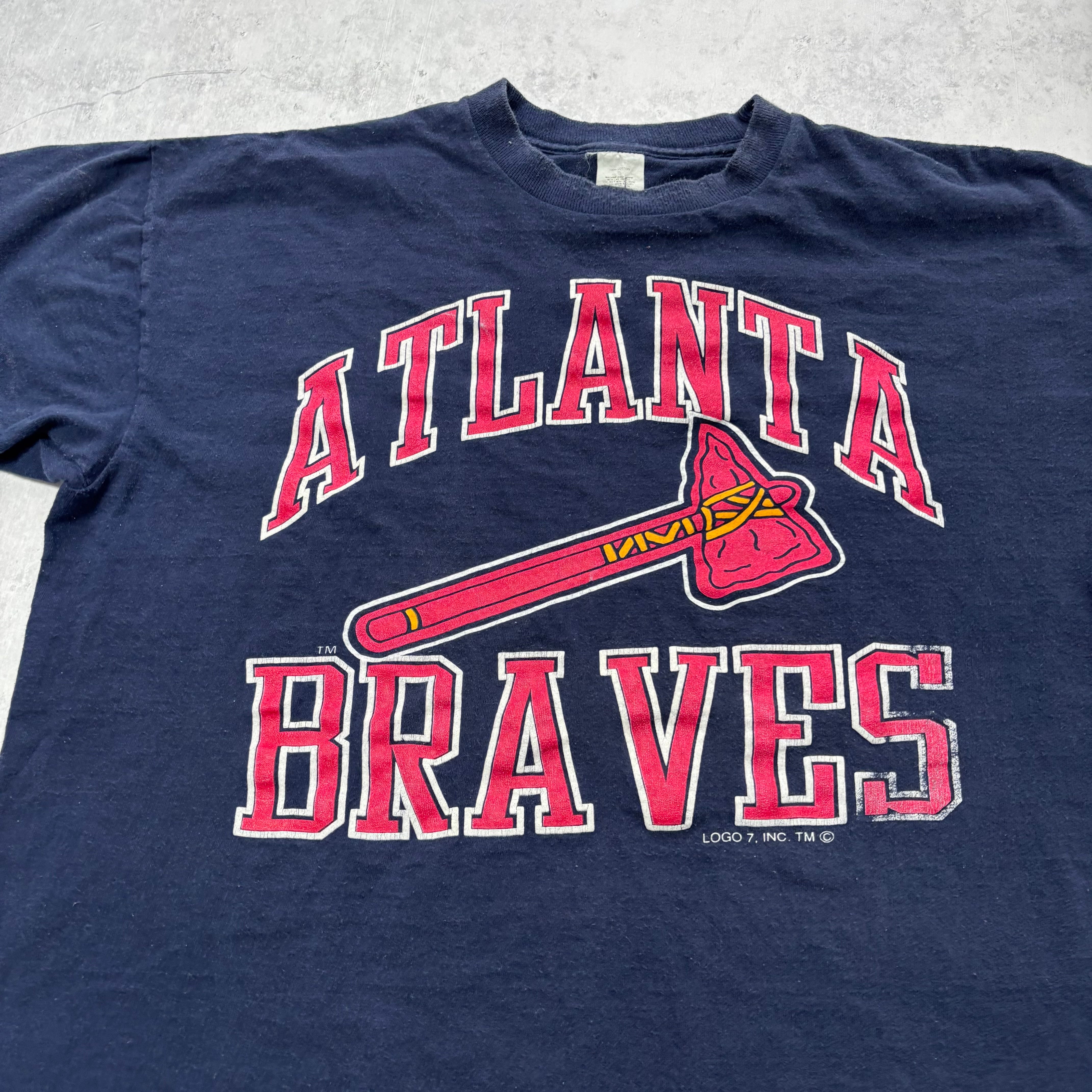 Vintage T Shirt Womens XL Navy Blue Single Stitch Graphic Print 90s Baseball USA