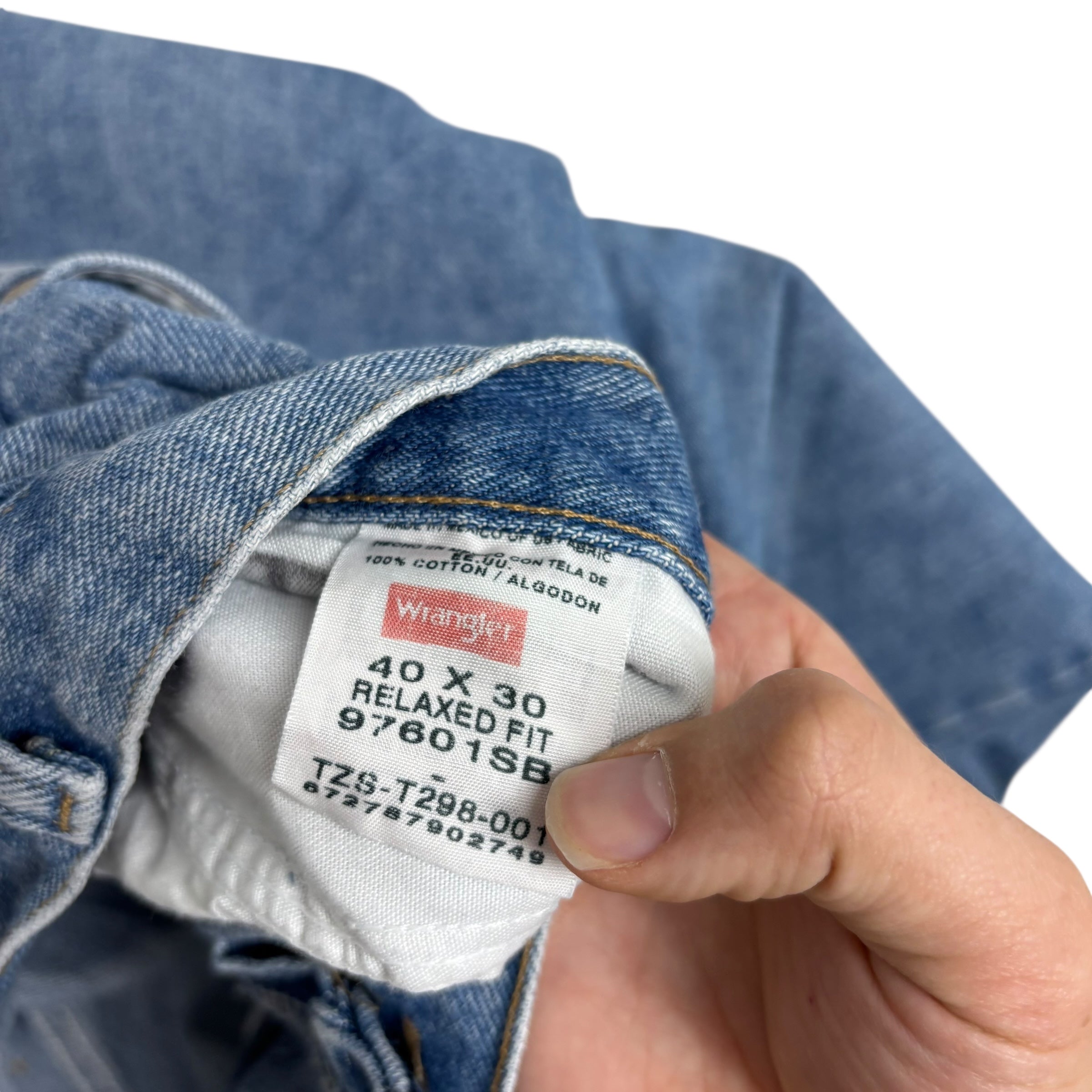 Wrangler Jeans W40 L30 Mens Light Blue Relaxed Straight Fit Denim (E)